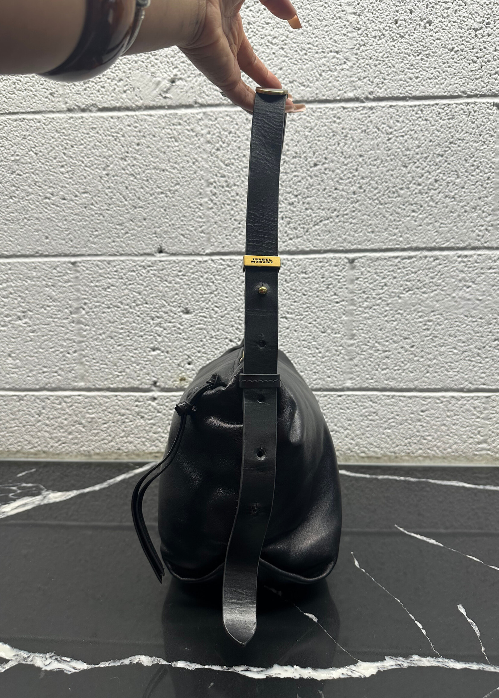 Isabel Marant Black Leather Hobo Bag