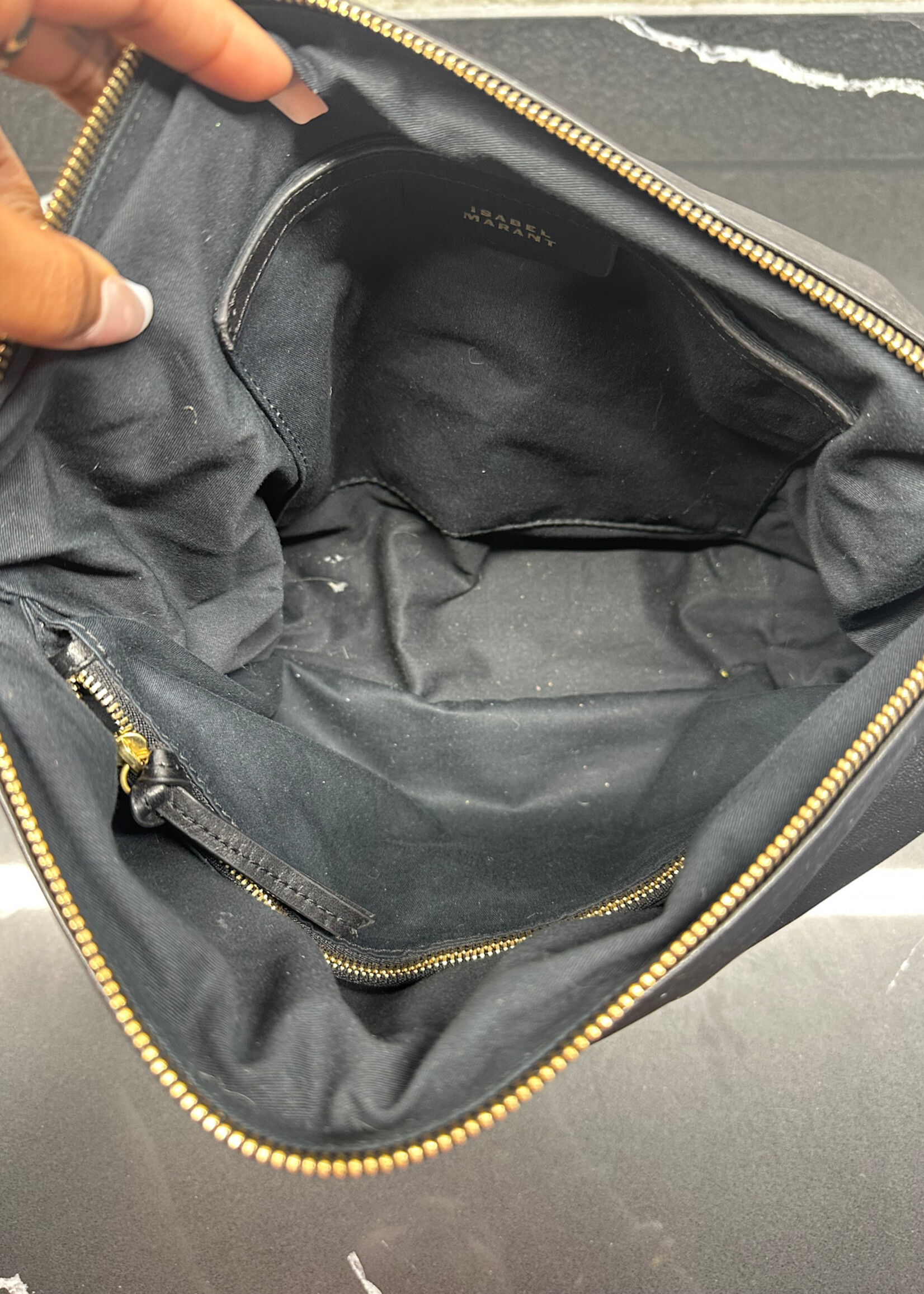 Isabel Marant Black Leather Hobo Bag