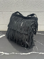 Muxo by Camilla Alves Black Leather Fringe Bag
