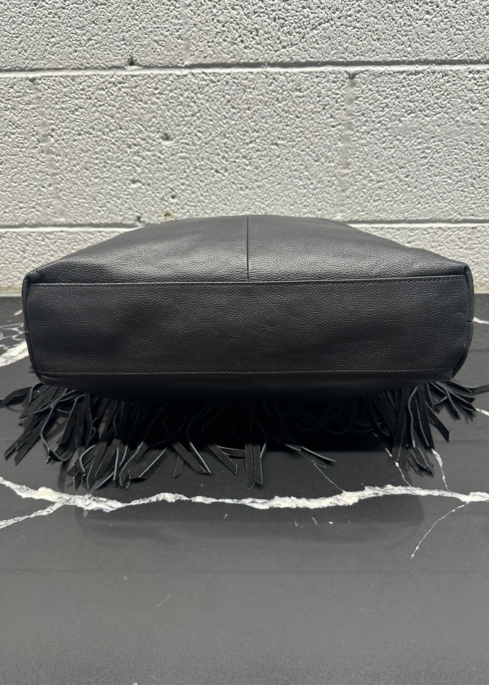 Muxo by Camilla Alves Black Leather Fringe Bag