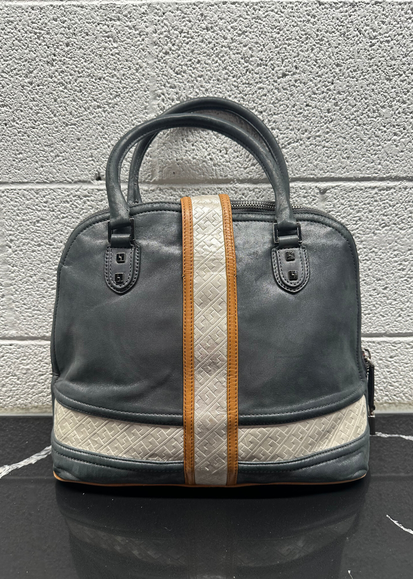 LAMB Gwen Stefani Grey Orange Suede Purse