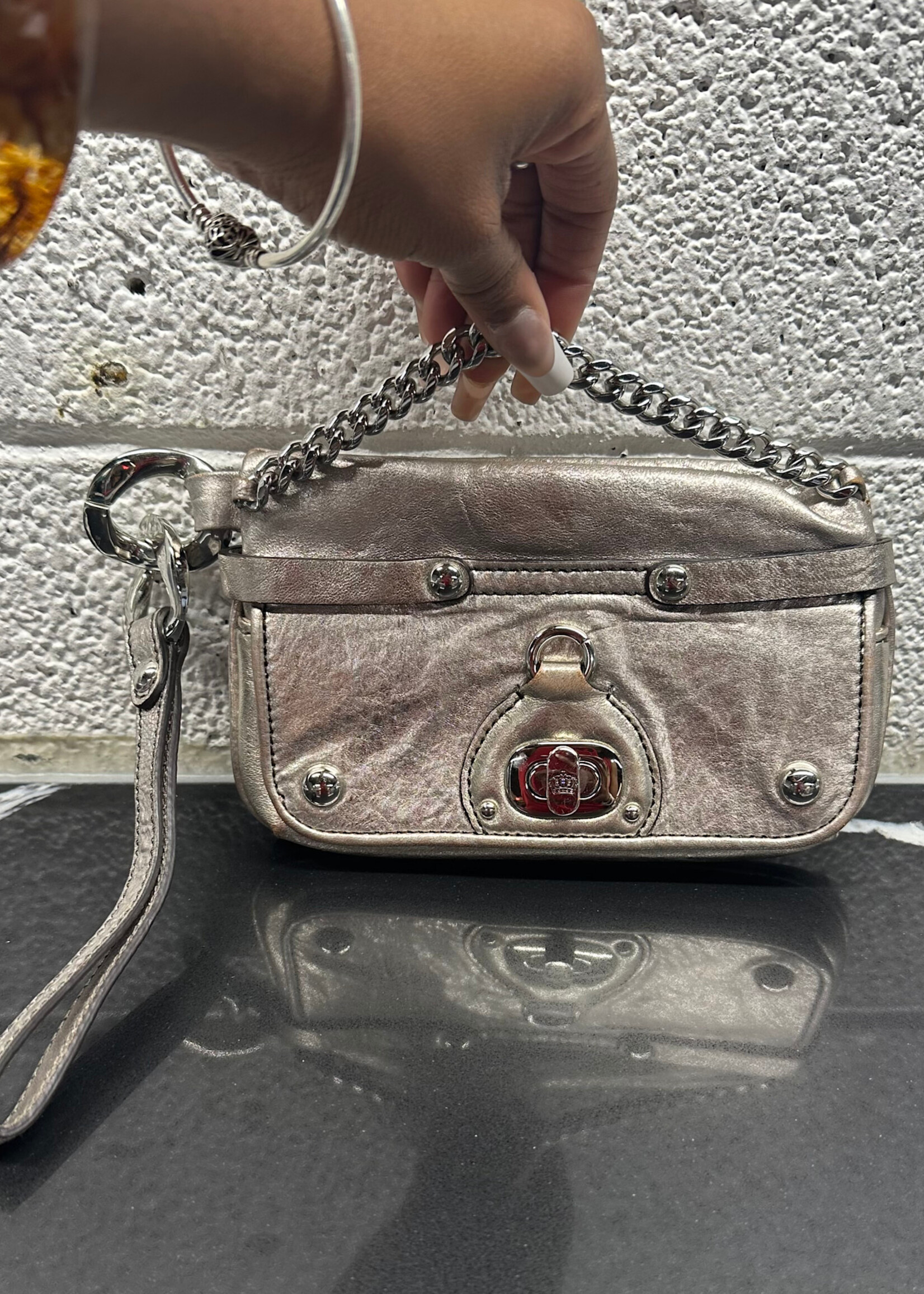 Juicy Couture Y2K Silver Chain Wristlet