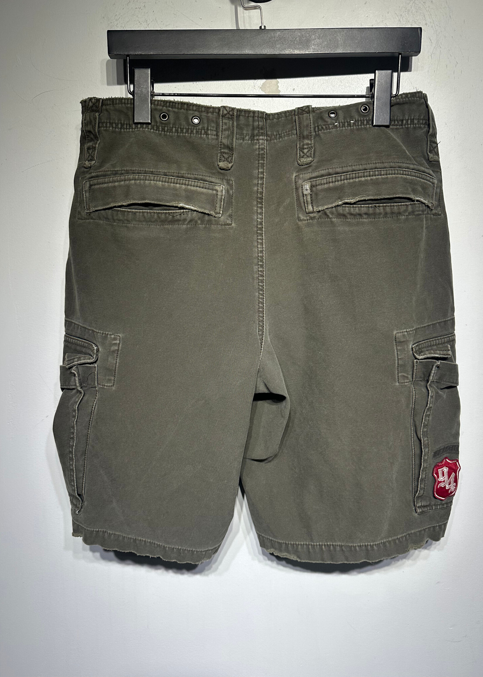 Old Navy Olive Green Y2K 'Staff' Military Shorts 32
