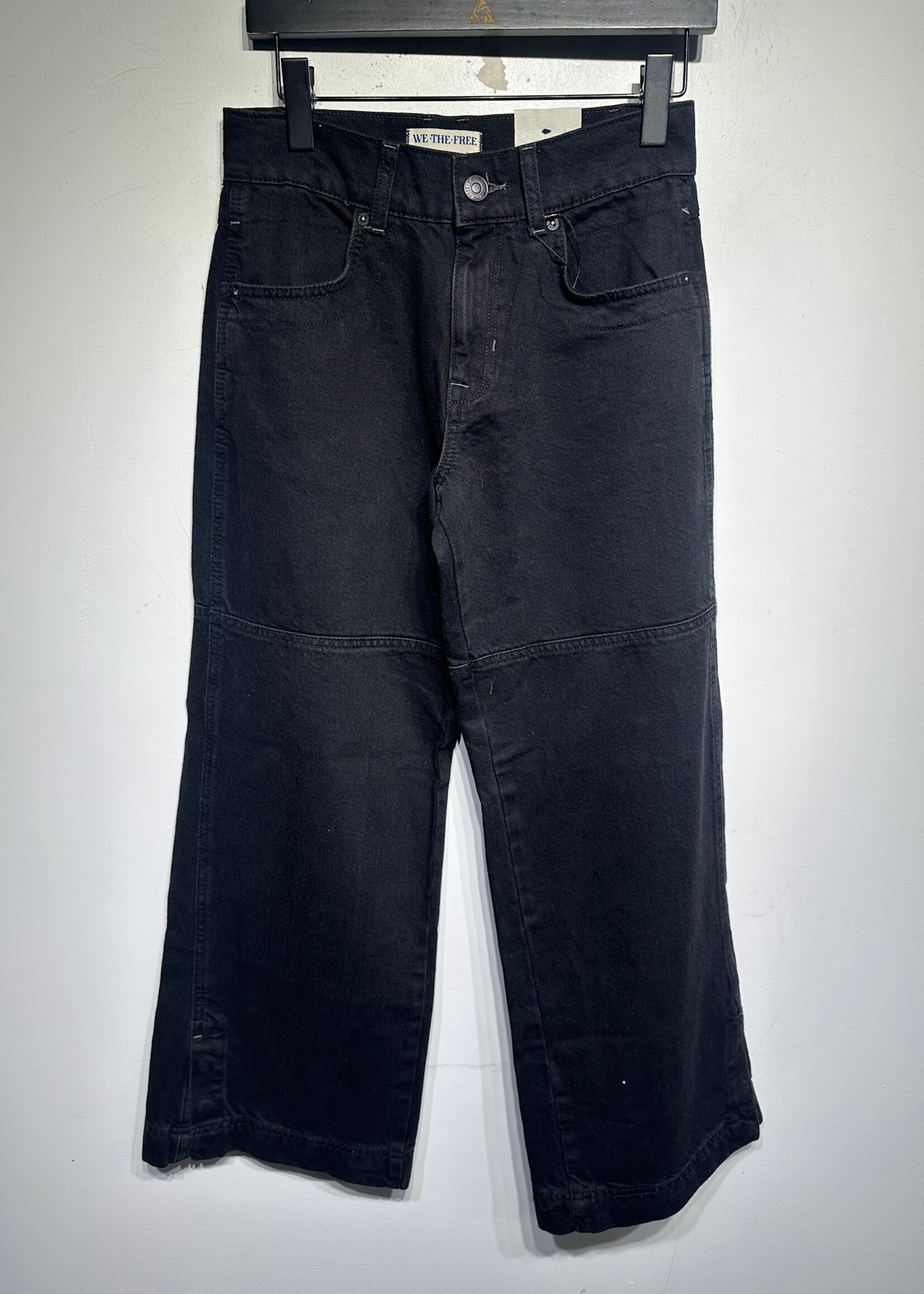 FP Black Double Knee Wide Leg Jeans 26 Fem