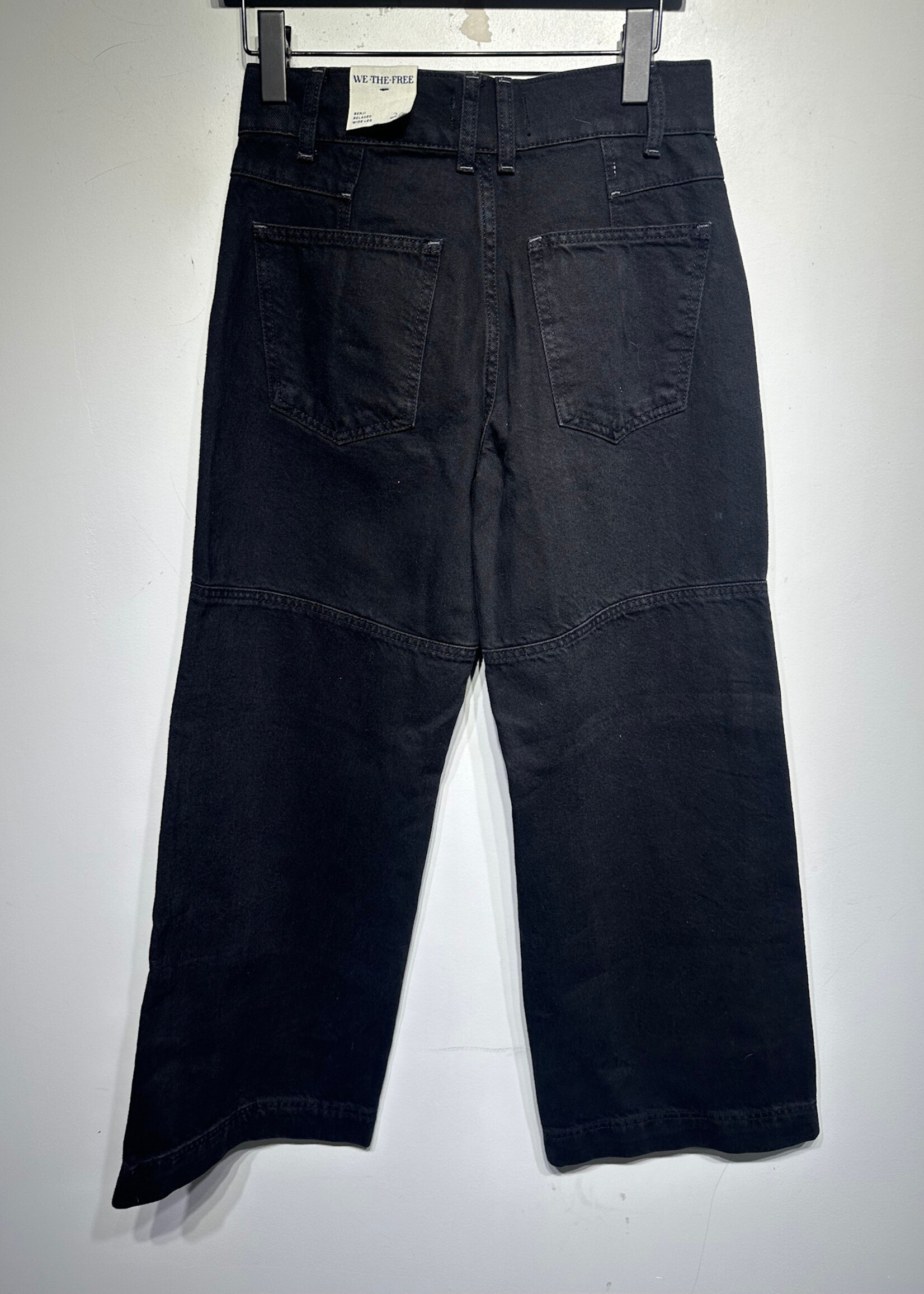 FP Black Double Knee Wide Leg Jeans 26 Fem