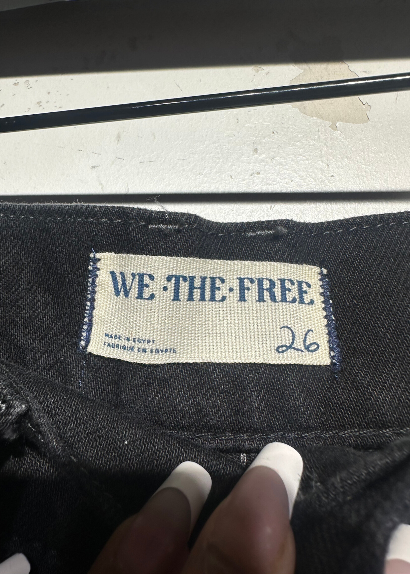 FP Black Double Knee Wide Leg Jeans 26 Fem