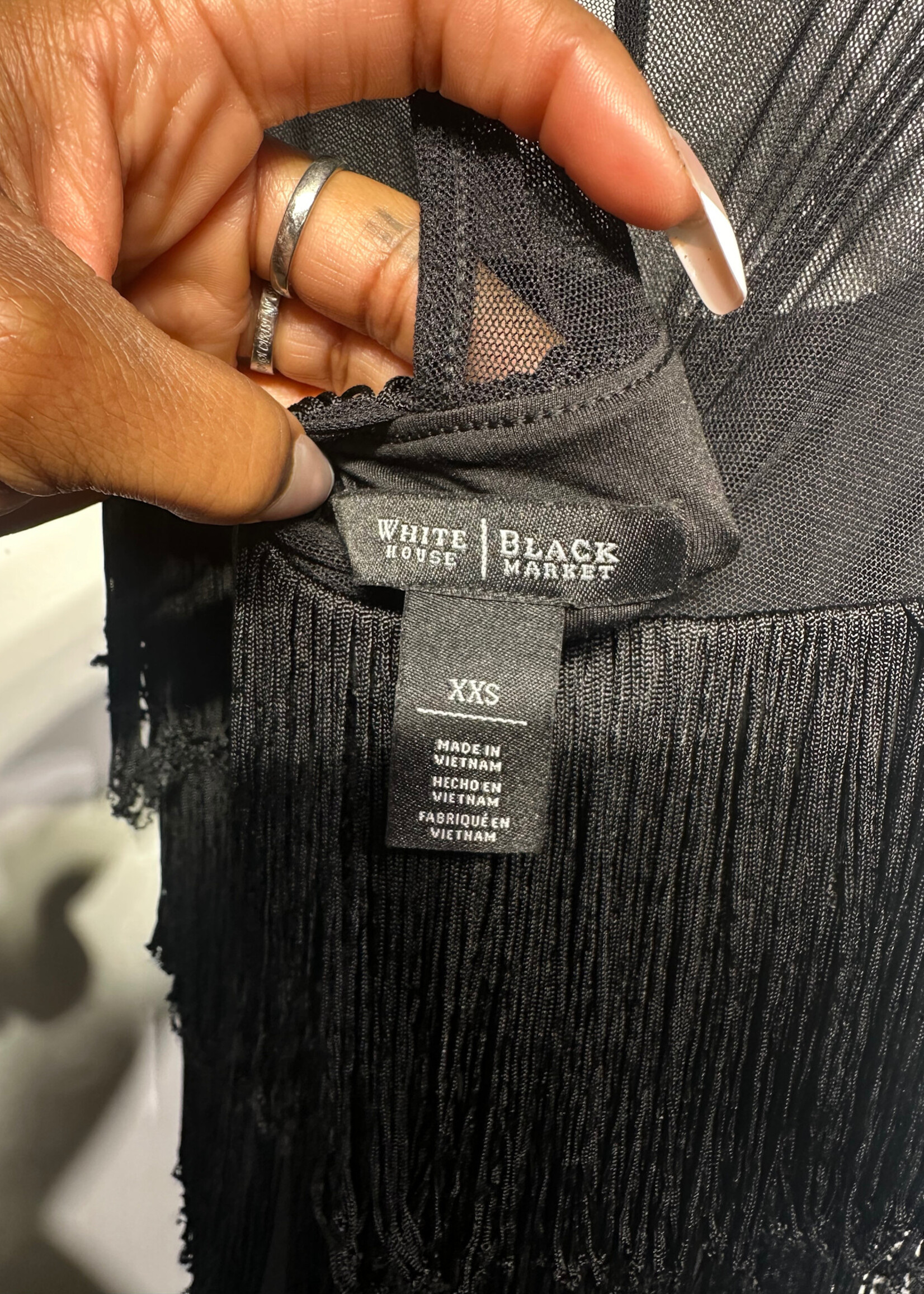 WHBM Mesh Fringe Dress XXS