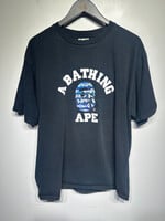 Bape Blue Logo Black Tee XL