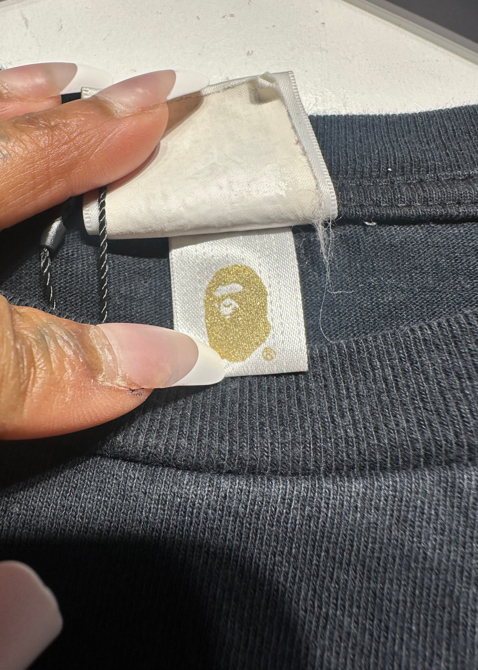 Bape Blue Logo Black Tee XL