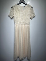 Sandro Beige Textured Cutout Dress S/M
