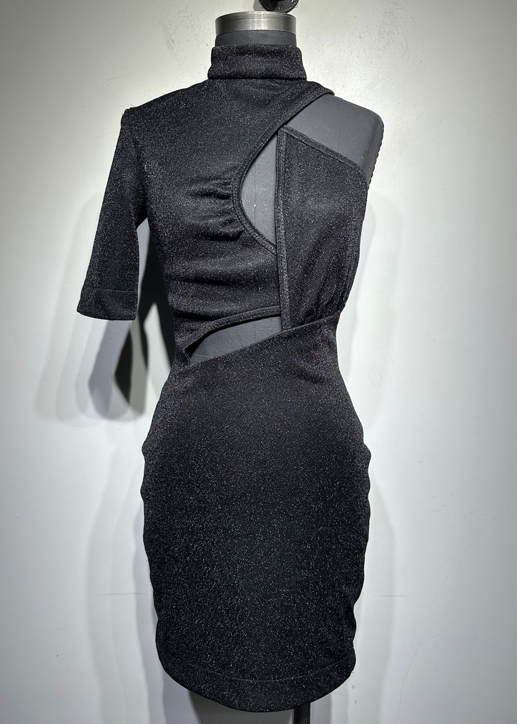 STELLA MC MCATN BLACK SHIMMER DRESS S