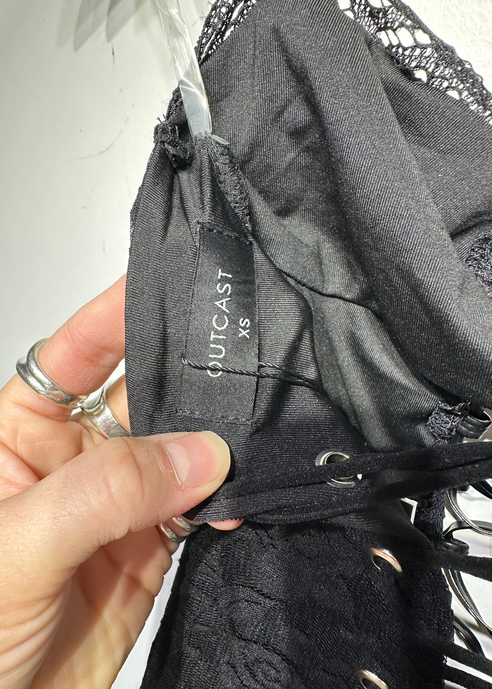 NWT OUTCAST BLACK LACE JUMPSUIT XS
