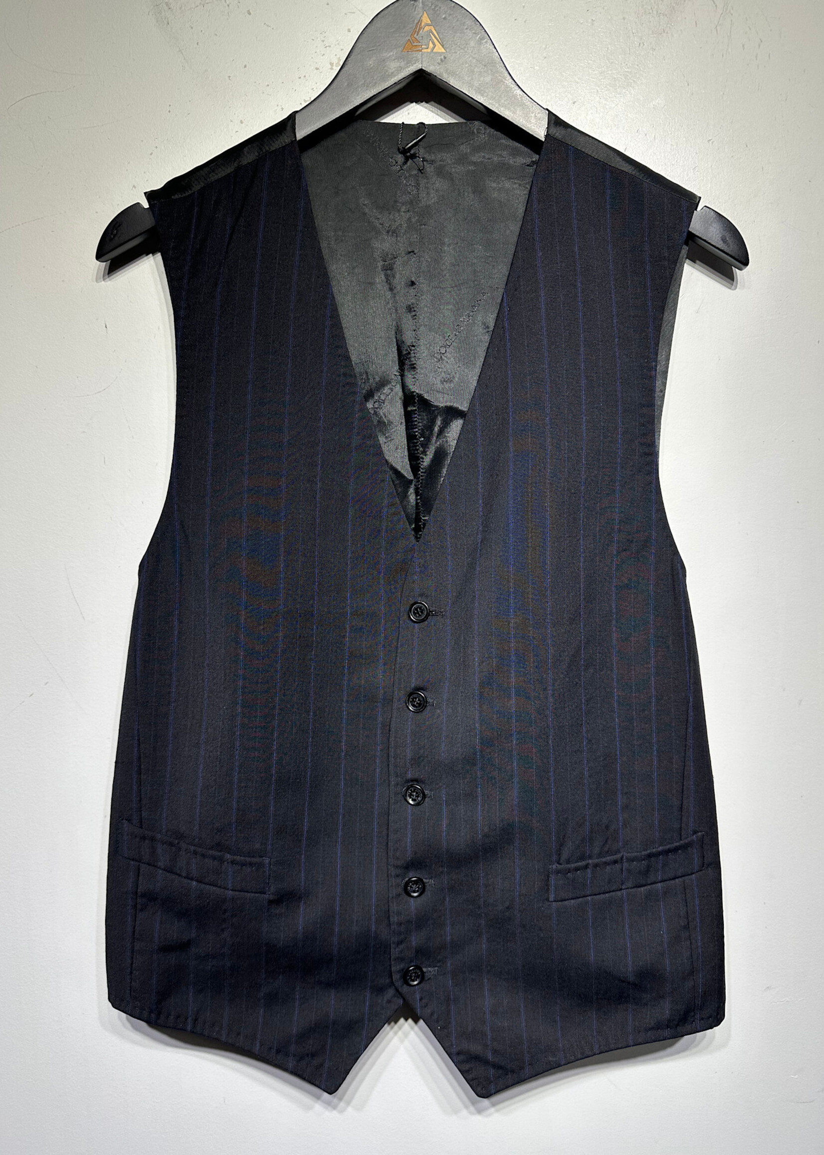 D&G Navy and Black Pin Striped Vest L/XL Masc
