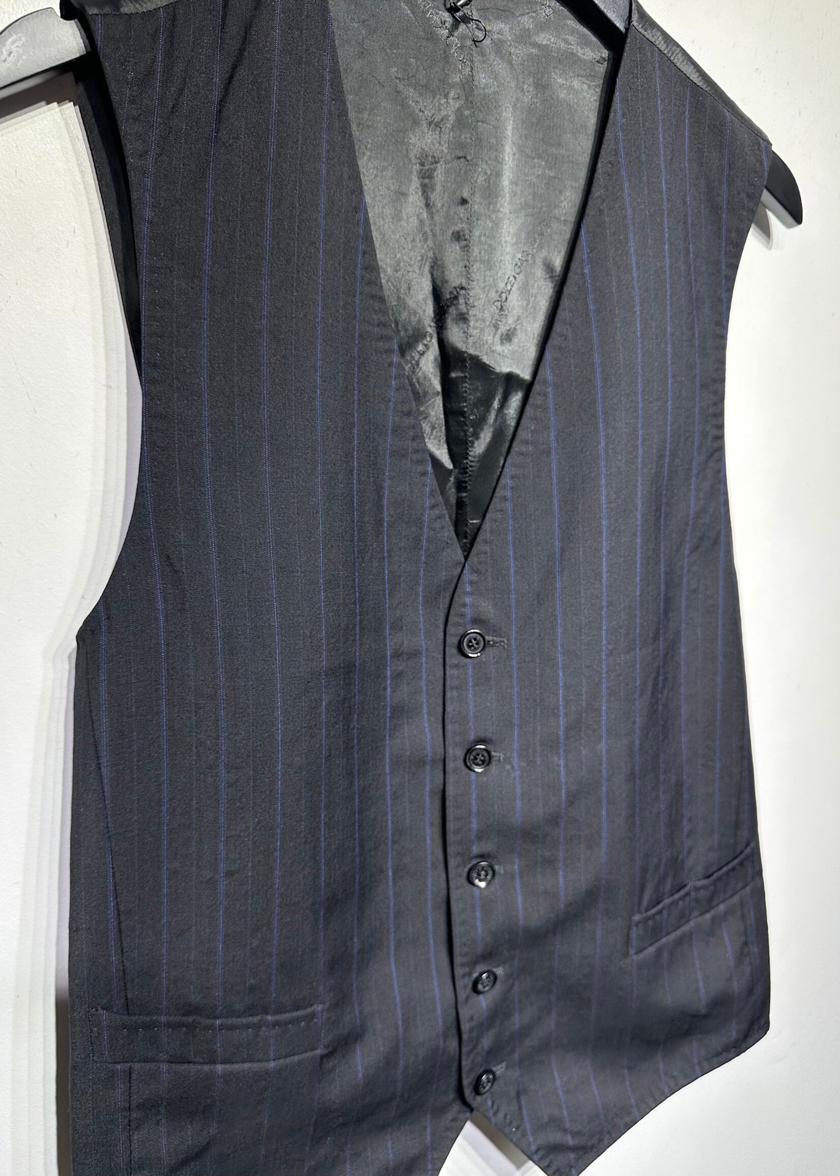 D&G Navy and Black Pin Striped Vest L/XL Masc