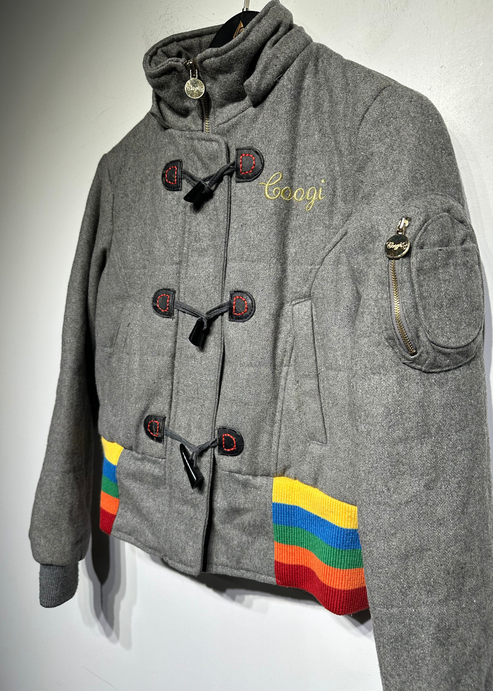 Coogi Grey Multicolor Cropped Jacket Fem S