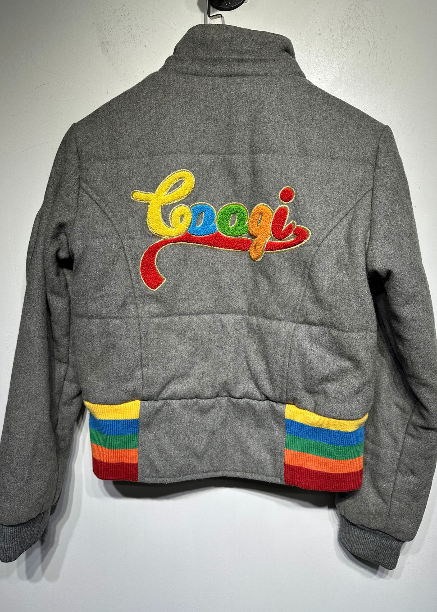 Coogi Grey Multicolor Cropped Jacket Fem S