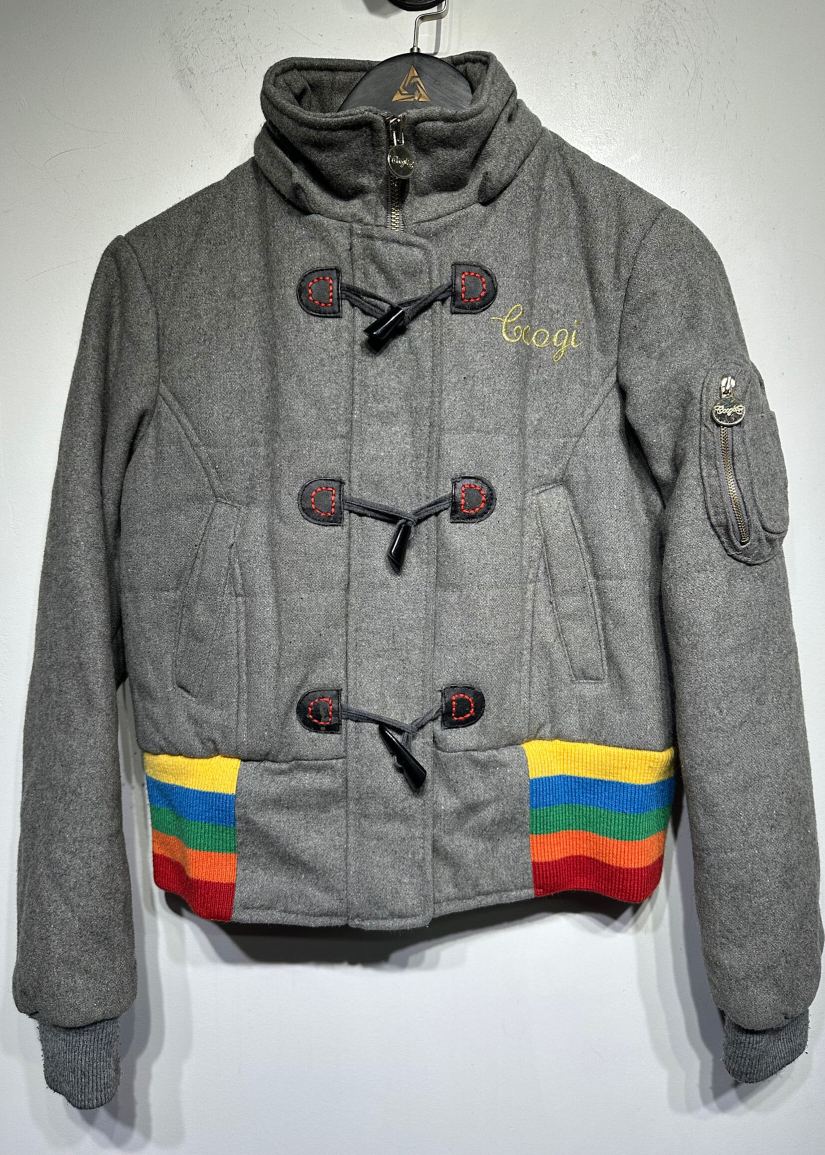 Coogi Grey Multicolor Cropped Jacket Fem S