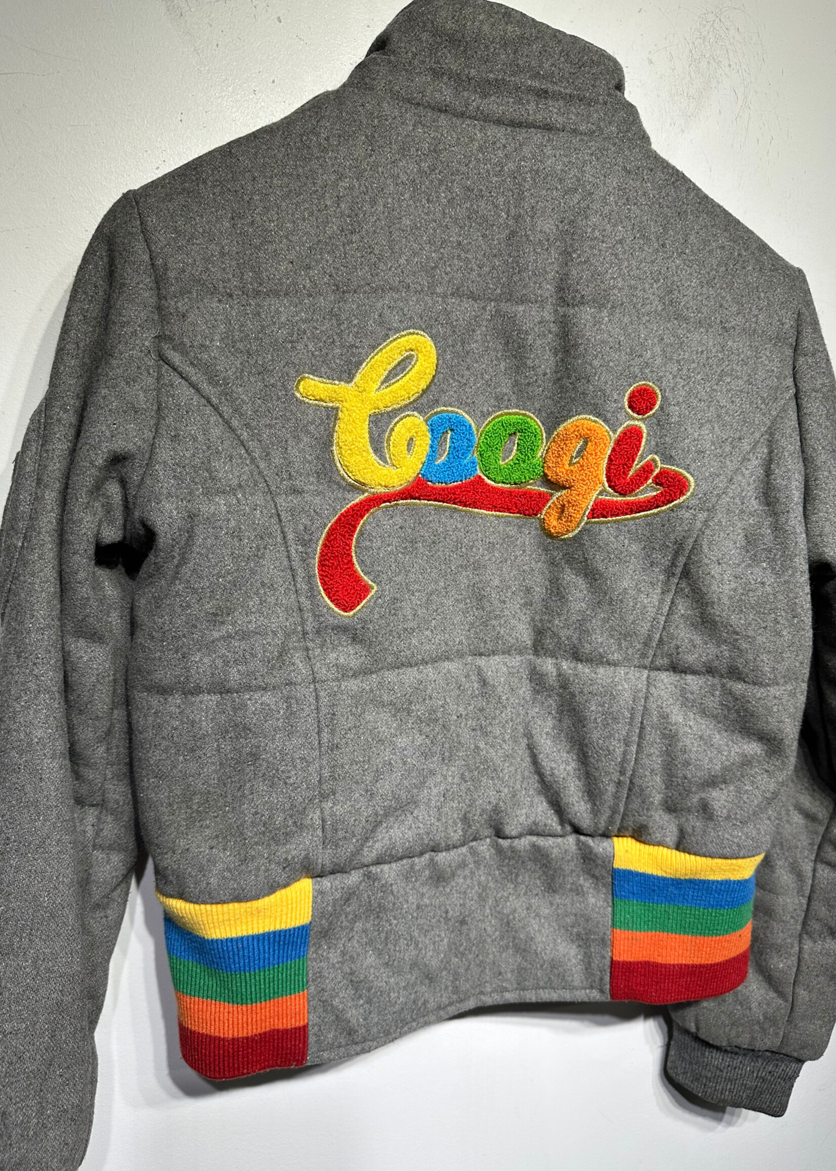 Coogi Grey Multicolor Cropped Jacket Fem S