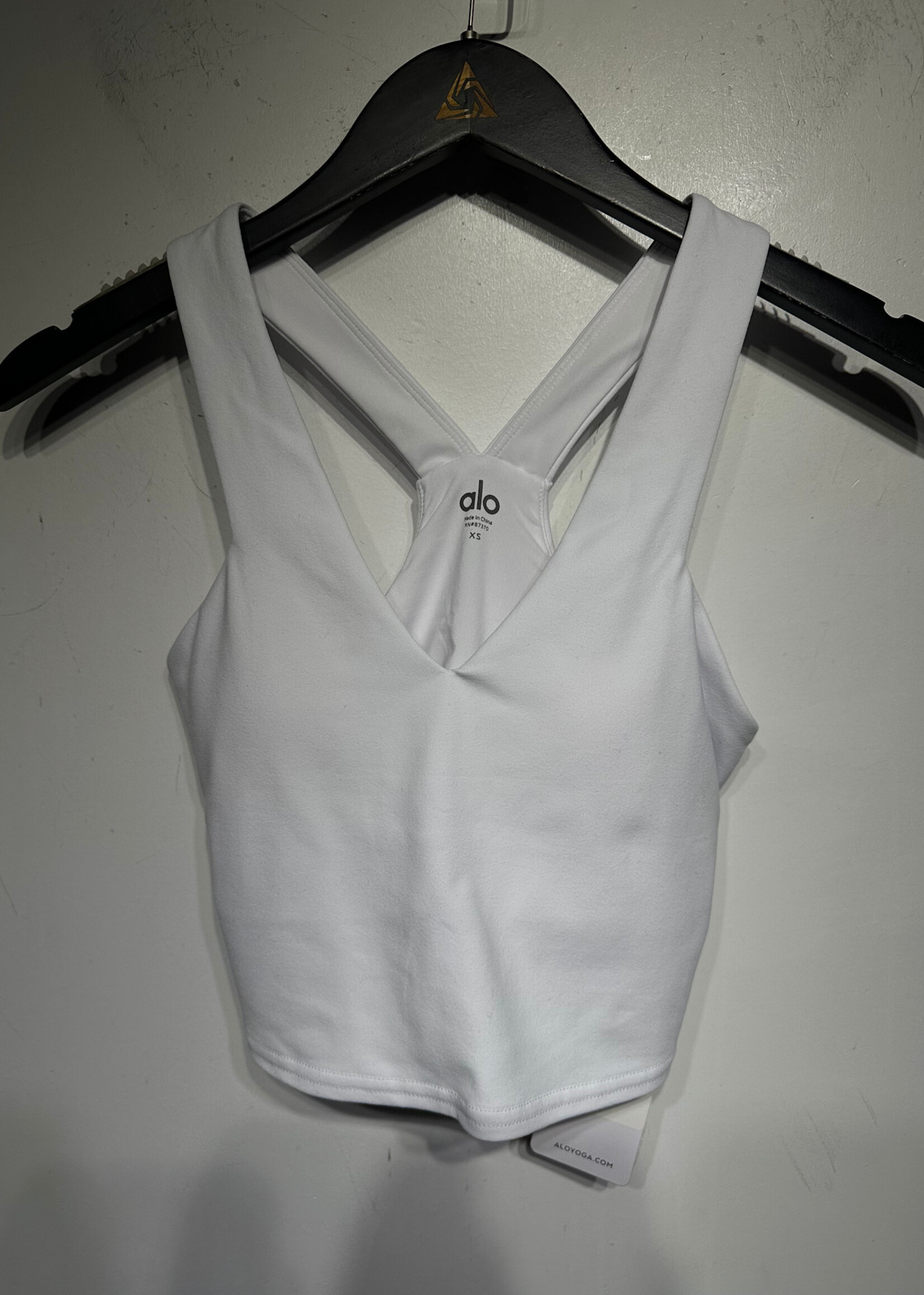 ALO White V Neck Sports Bra XS