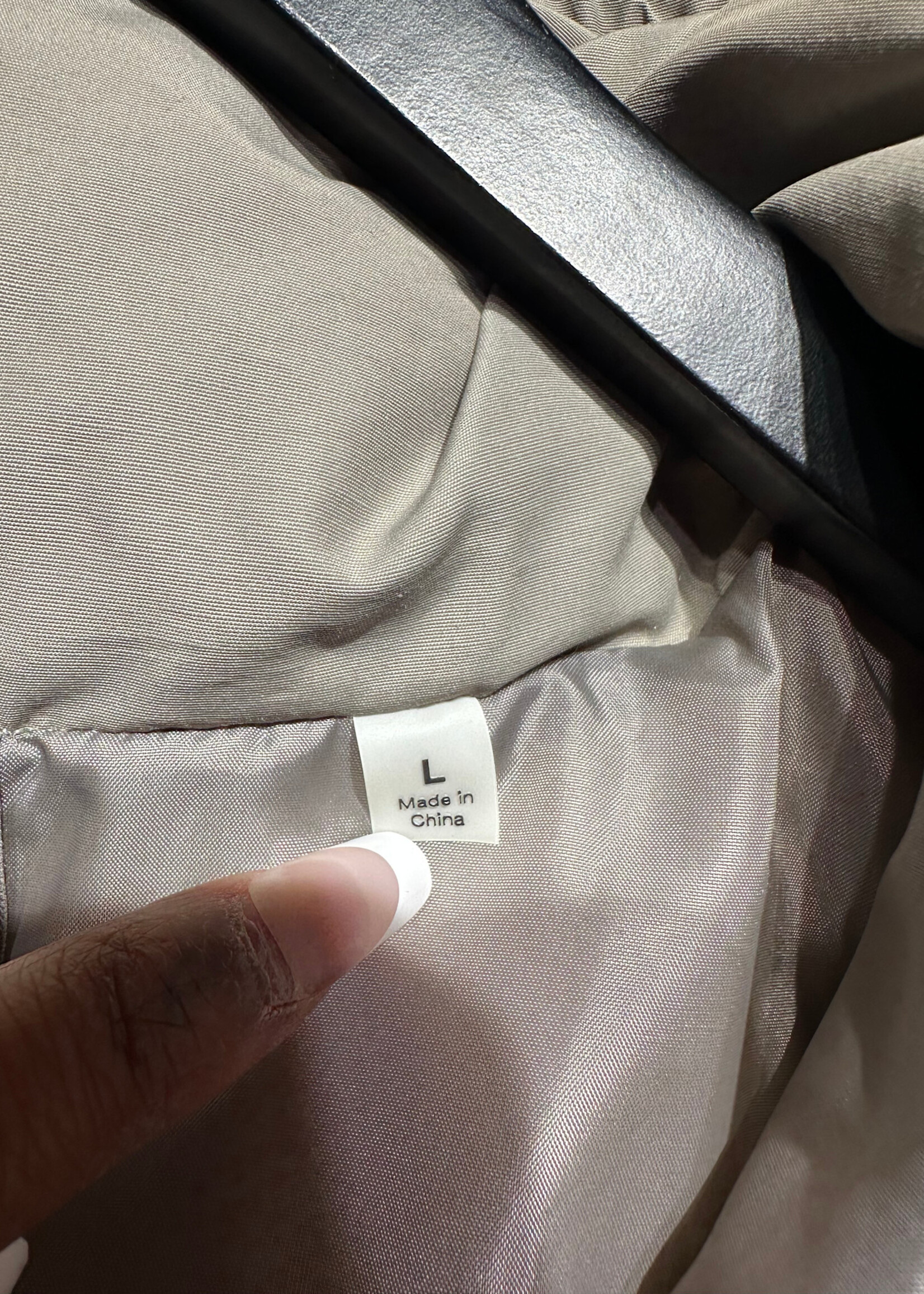 Essentials Grey Puffer Jacket L