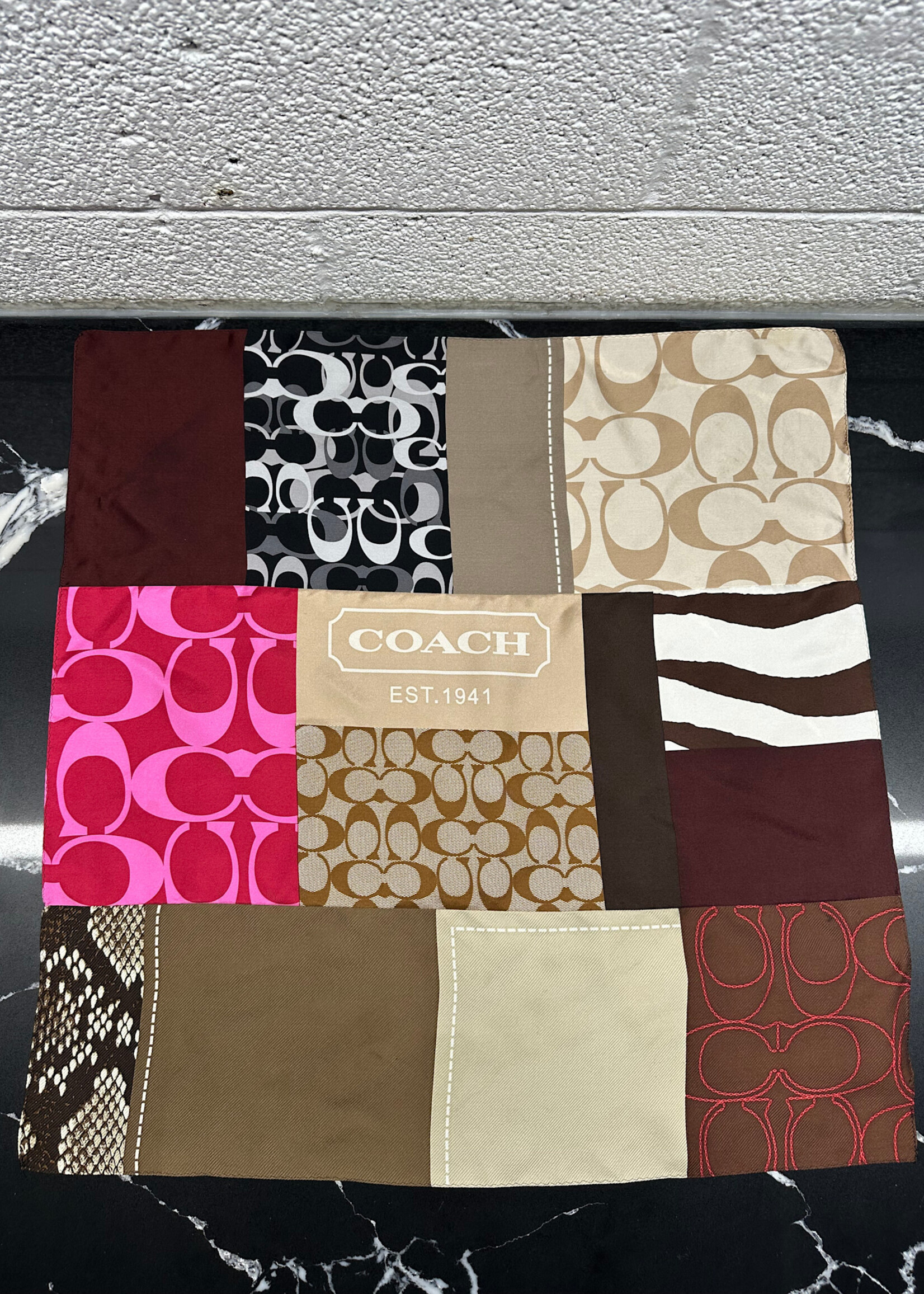 Coach Y2K Patchwork Silk Scarf