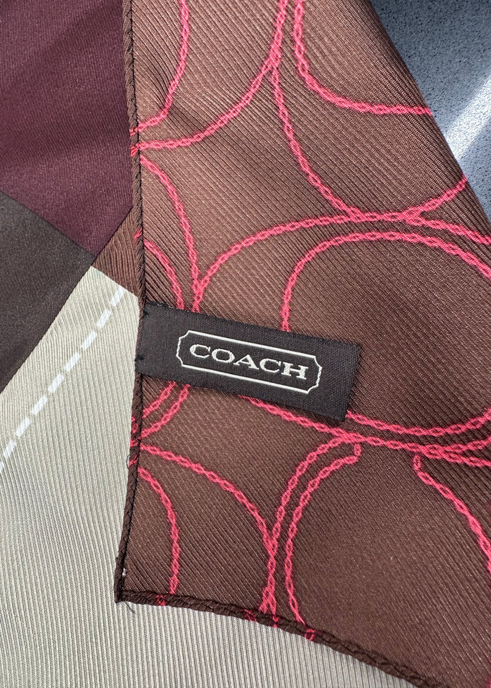 Coach Y2K Patchwork Silk Scarf