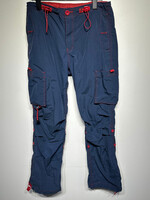 LEI Navy Blue Red Trim Nylon Pant 28