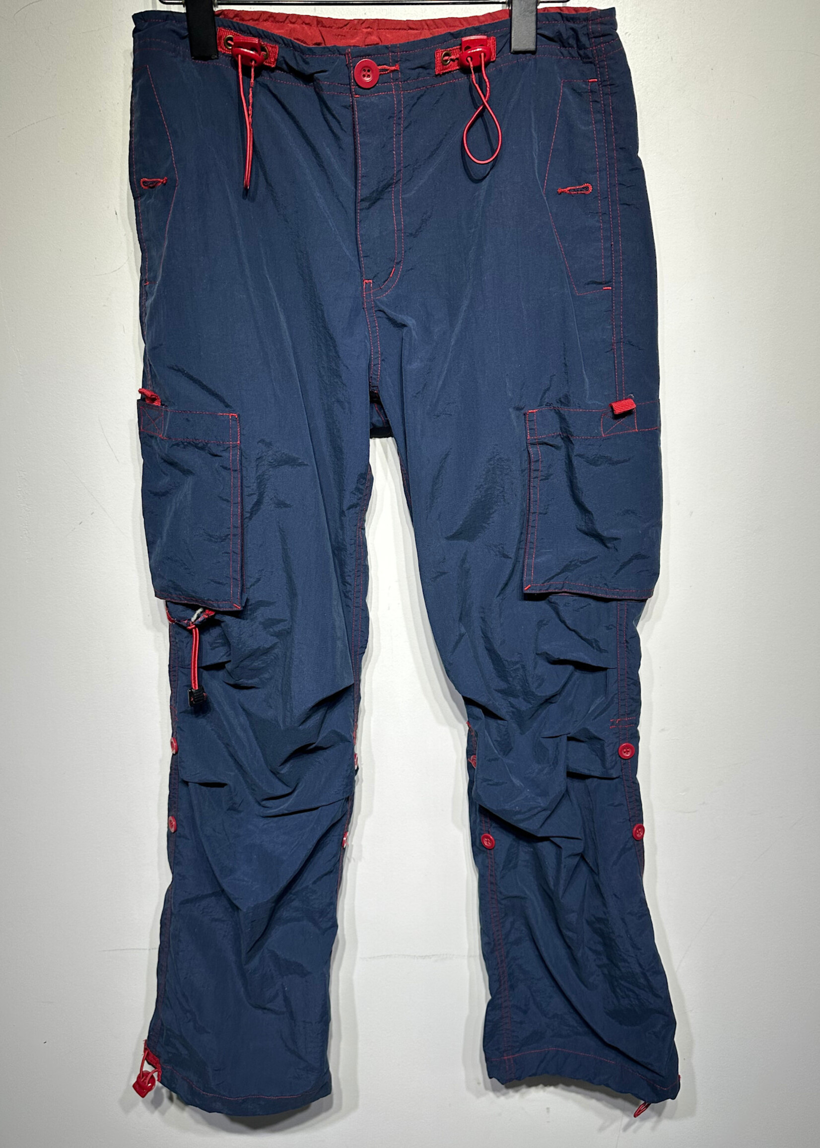 LEI Navy Blue Red Trim Nylon Pant 28