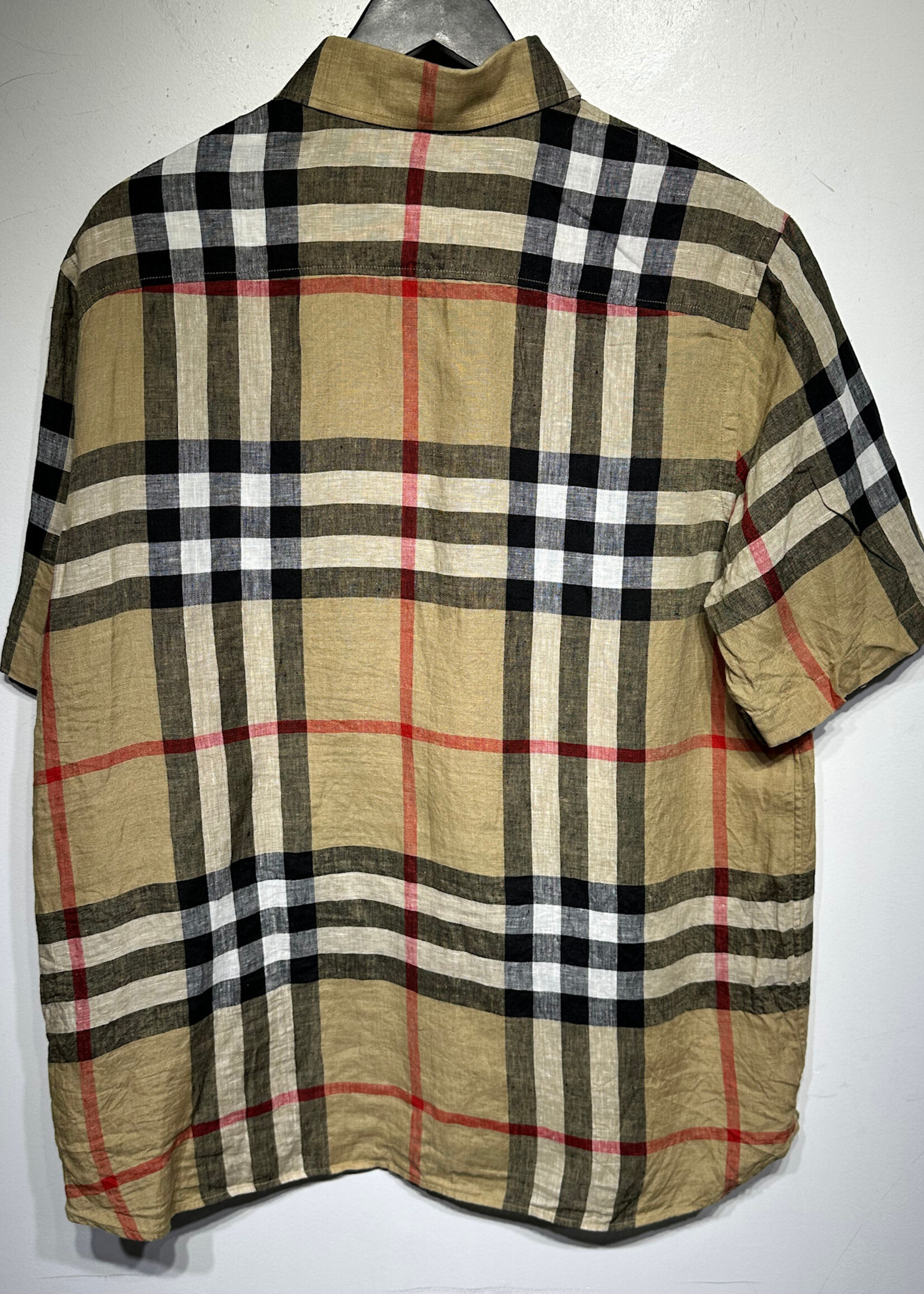 Burberry Plaid Linen Buttun Up Shirt M