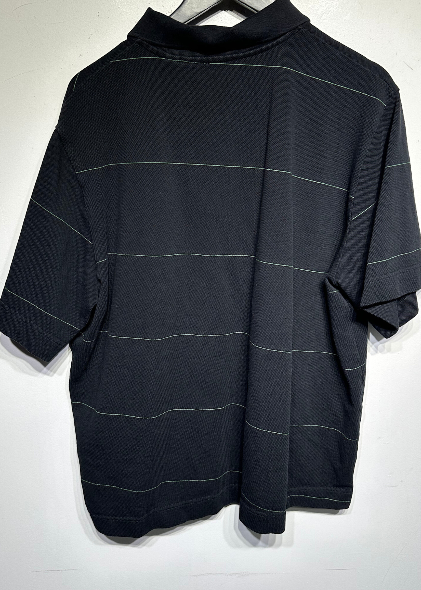 Burberry Black Green Q Zip Polo XXL