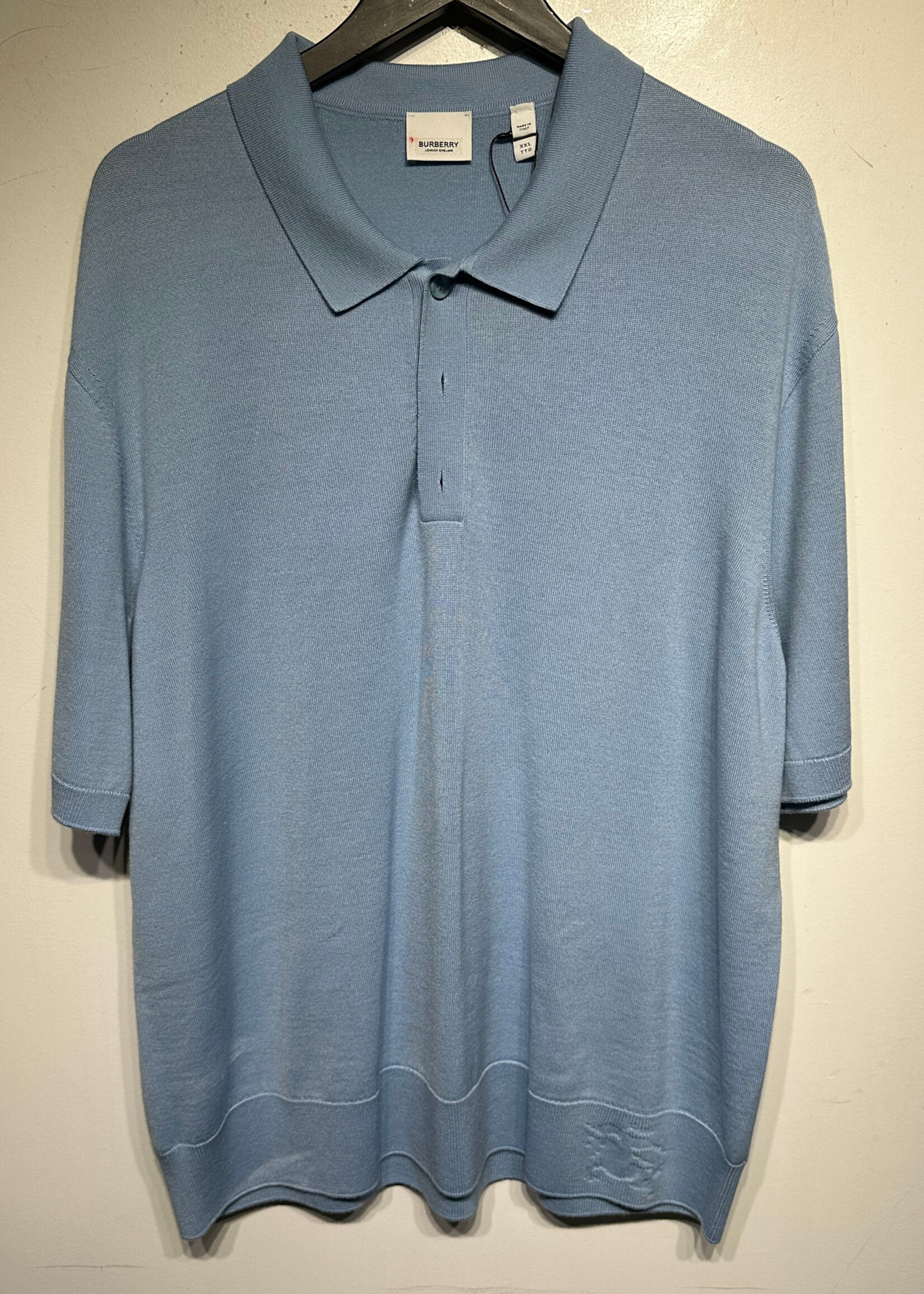 Burberry Baby Blue Wool Polo XXL