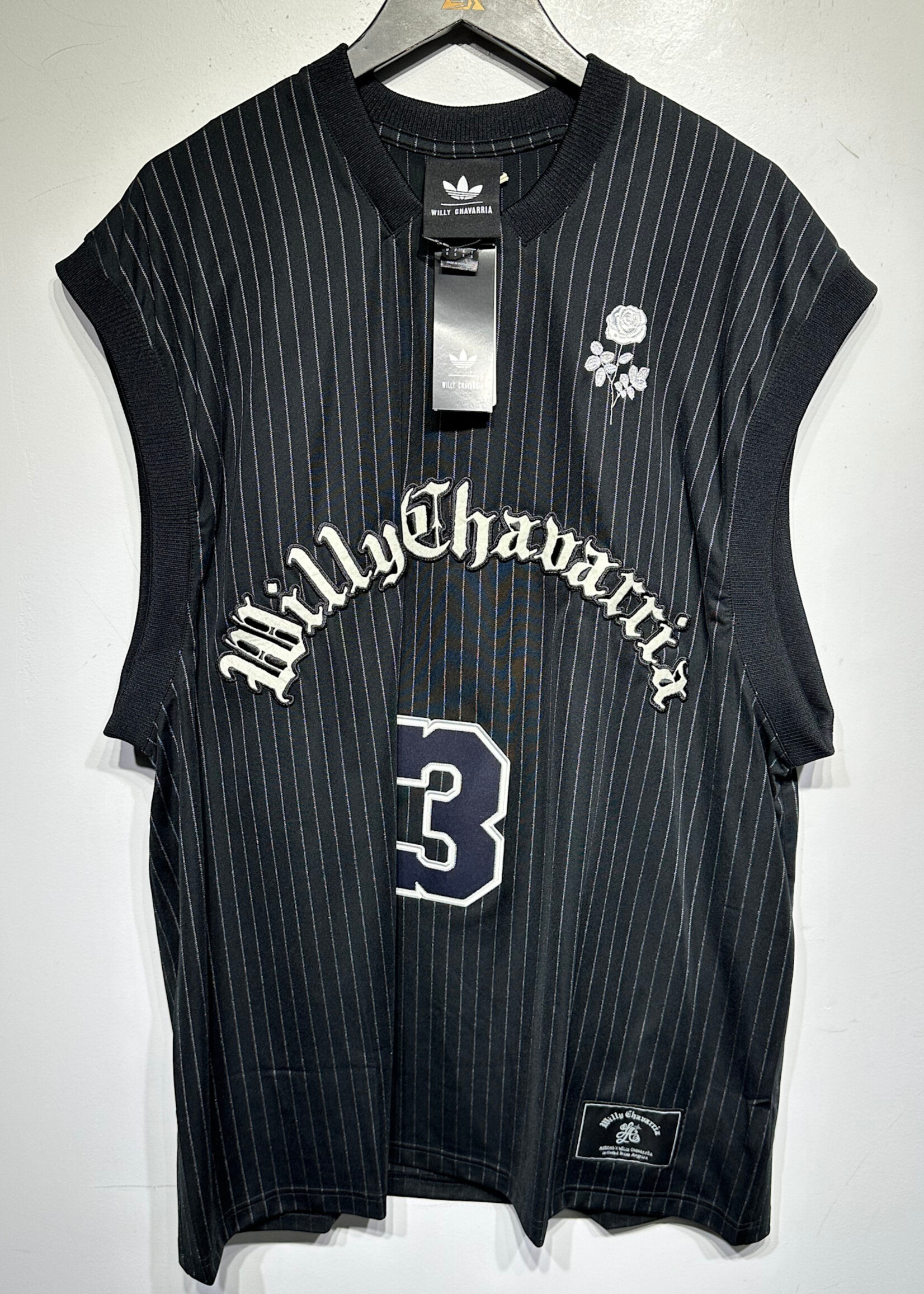 Adidas x Willy Chavarria Black Pinstripe Jersey