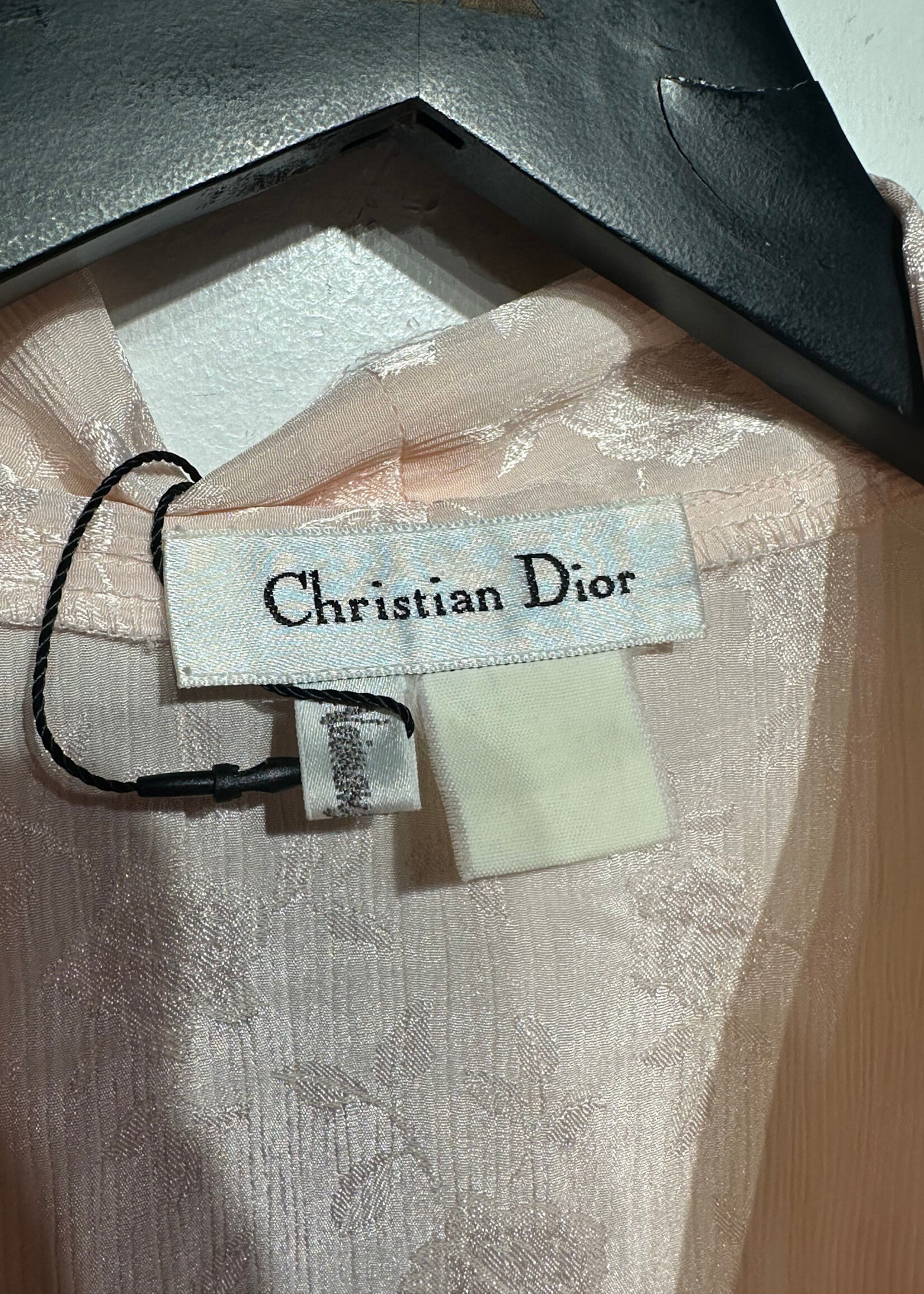Dior Vintage Pink Lace Trim Robe OS AS IS