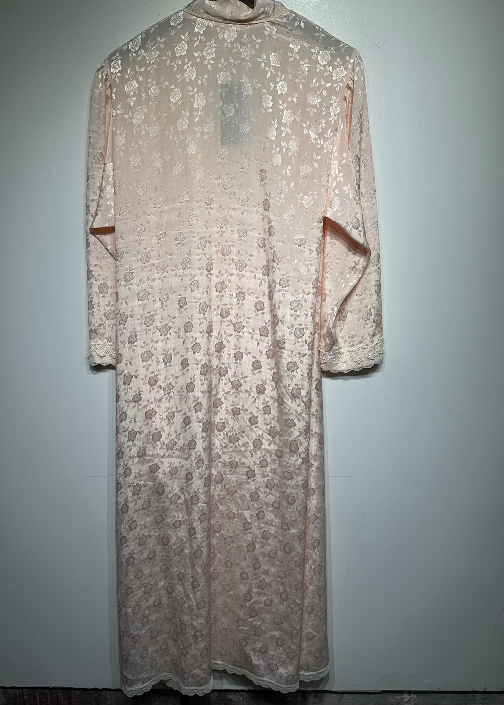 Dior Vintage Pink Lace Trim Robe OS AS IS