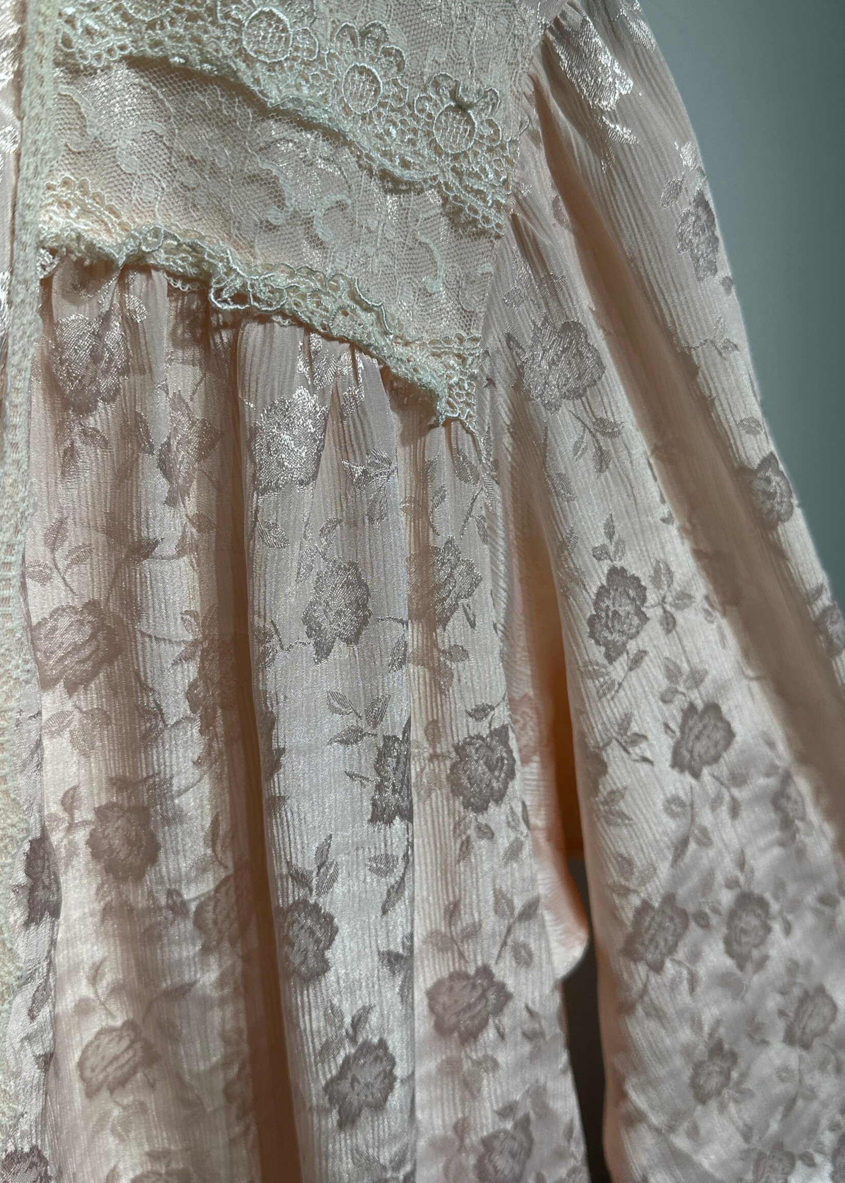 Dior Vintage Pink Lace Trim Robe OS AS IS
