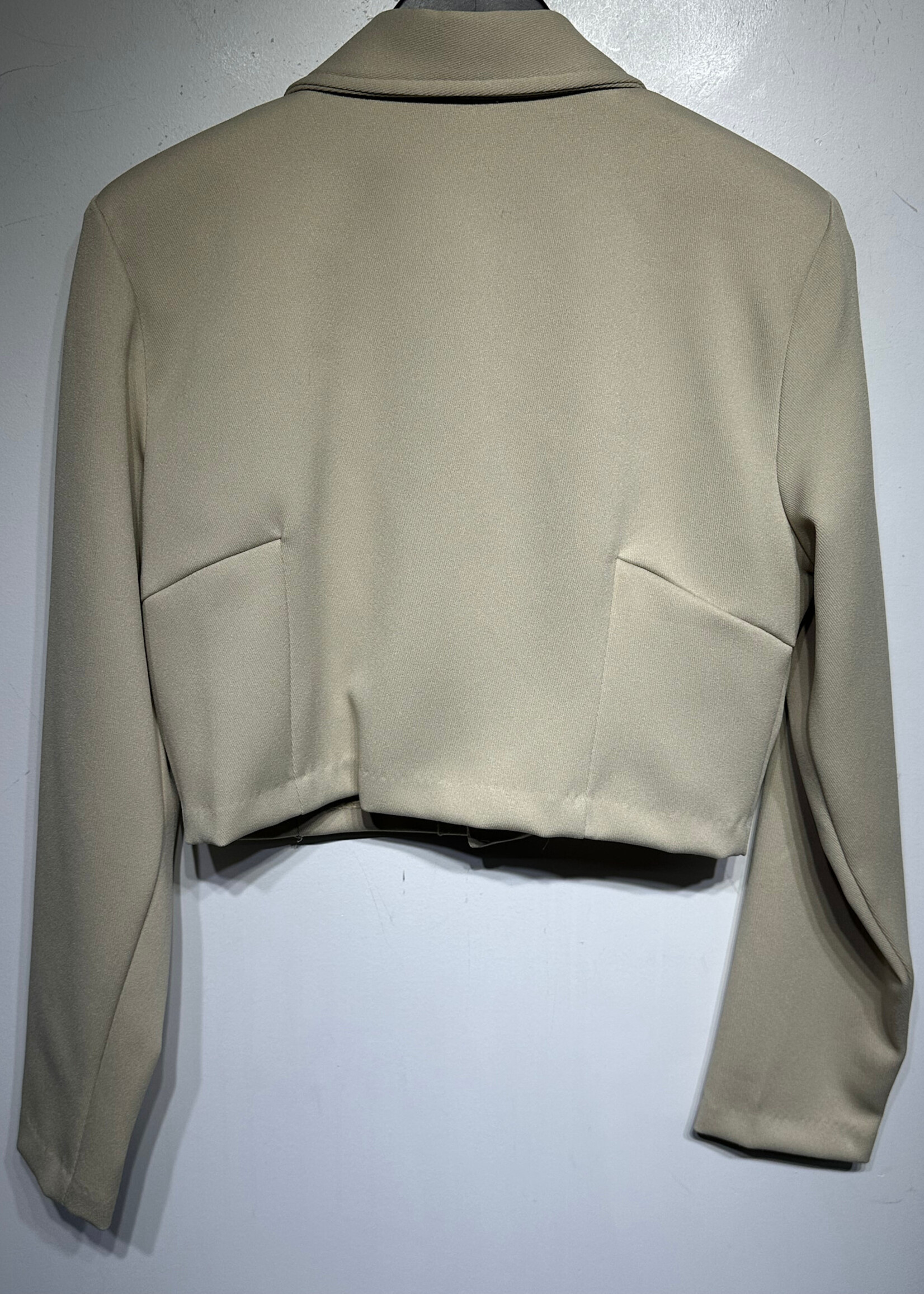 Born In America Beige Crop Blazer M