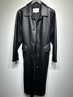 Rebecca Minkoff Black Faux Leather Trench Fem M