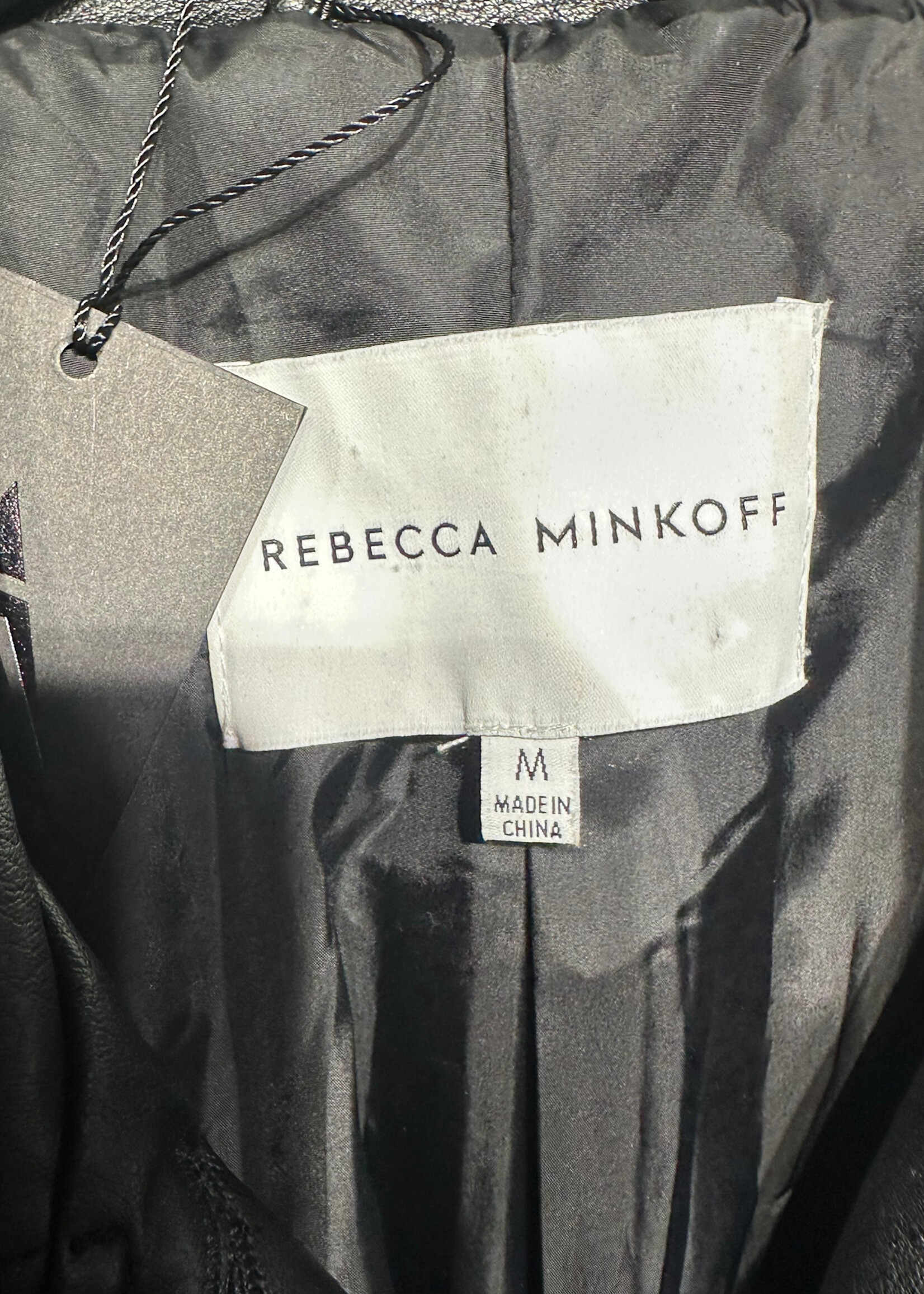 Rebecca Minkoff Black Faux Leather Trench Fem M