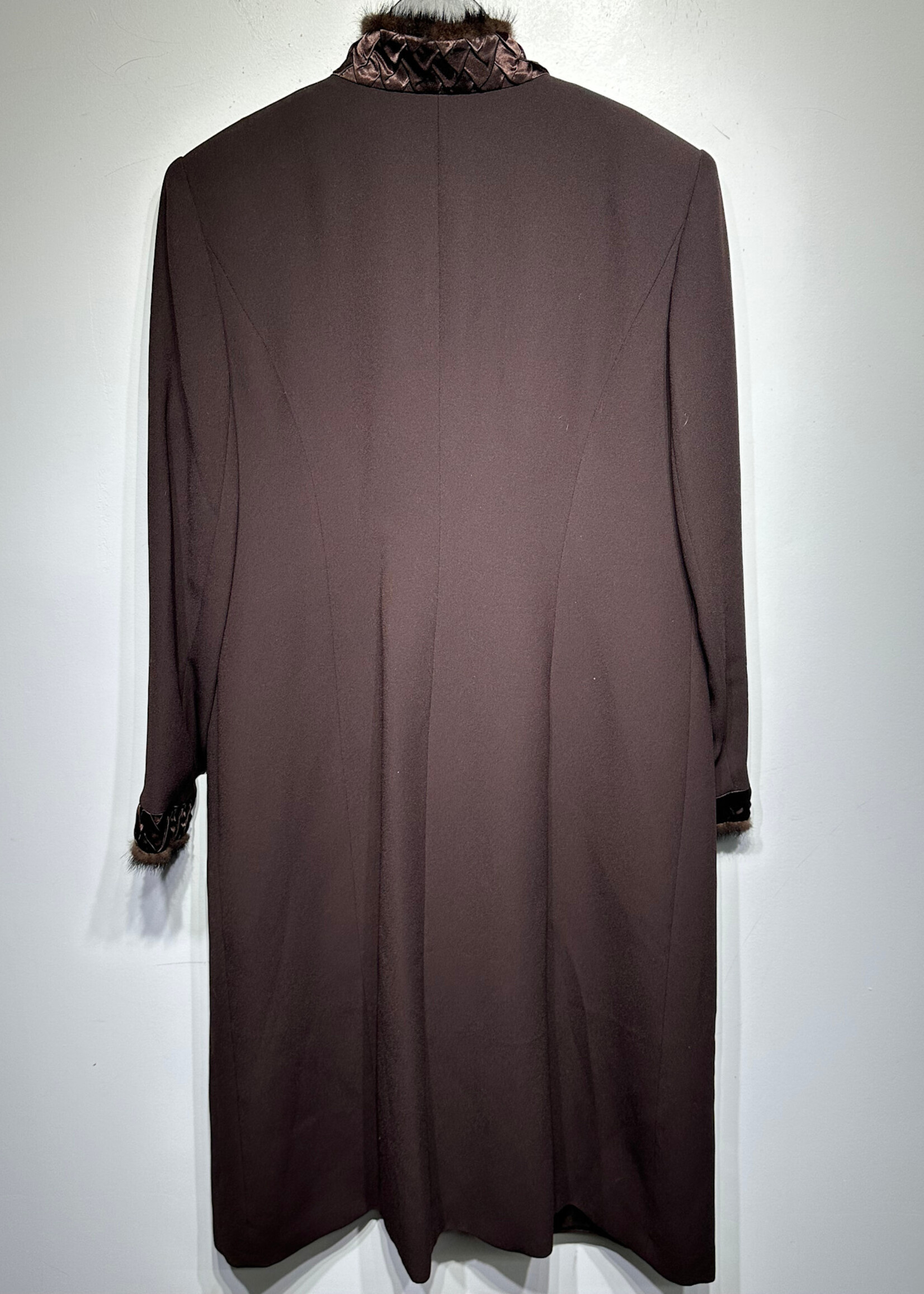 DVC Brown Fur Trim Long Coat Fem M/L