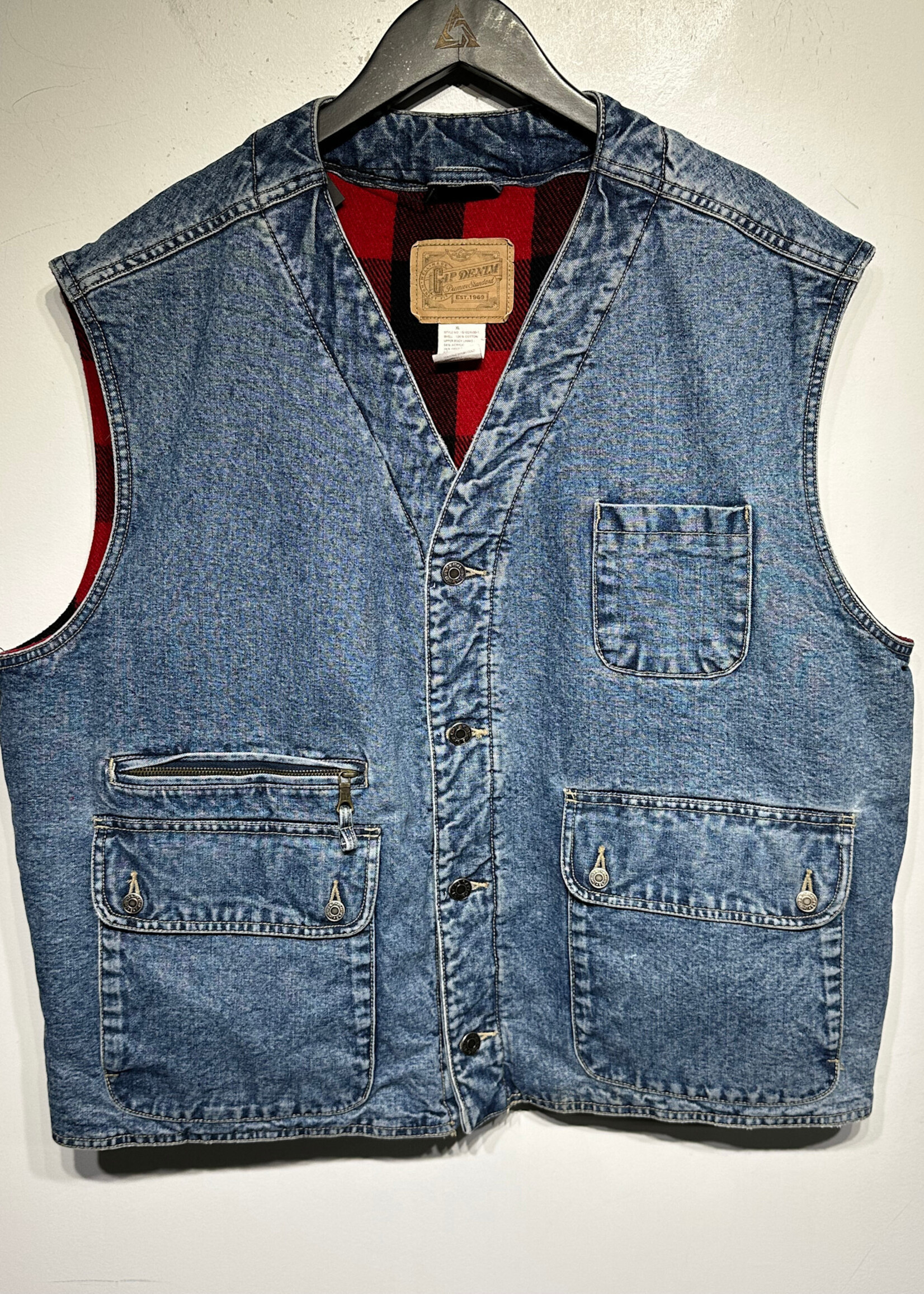 Gap Denim Flannel Lined Vest XL