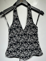 Xscape Black White Beaded Halter 8/M