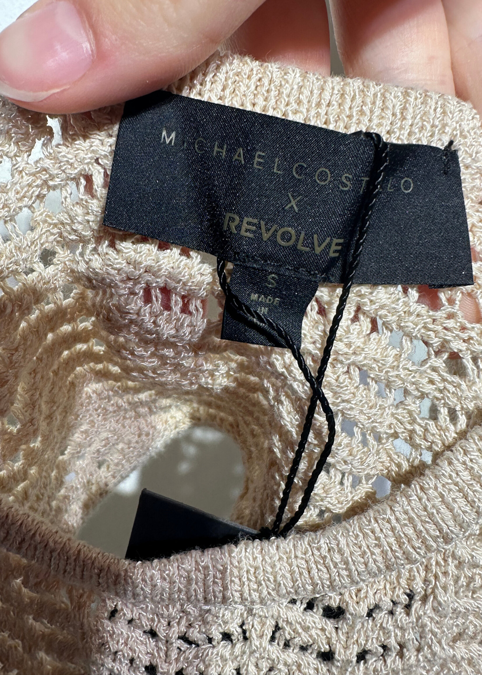 Michael Costello x Revolve Tan Knit Tank S