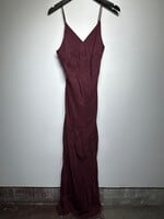 Fashion Royal Maroon Beaded Maxi Dress FITS M 30"