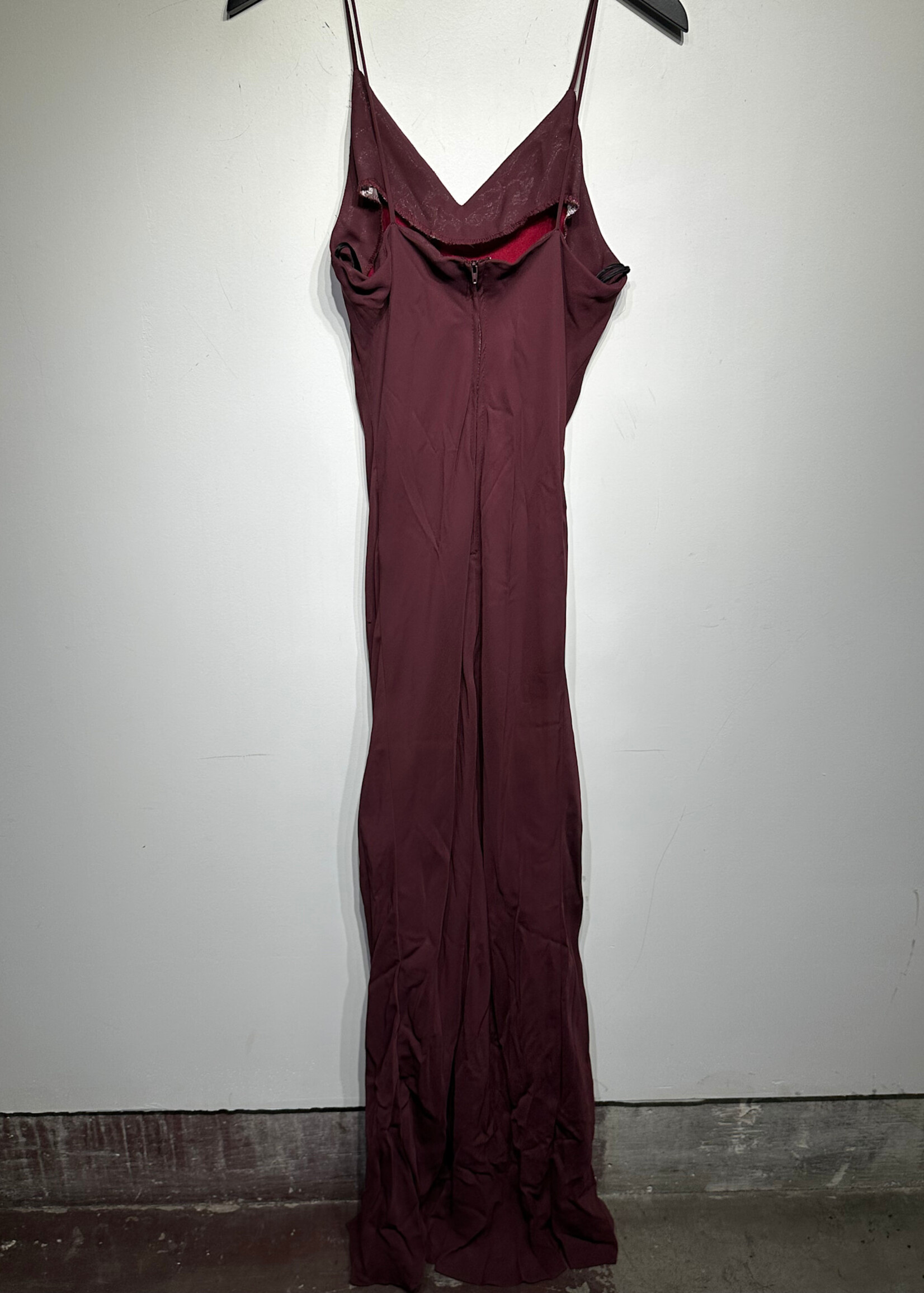 Fashion Royal Maroon Beaded Maxi Dress FITS M 30"