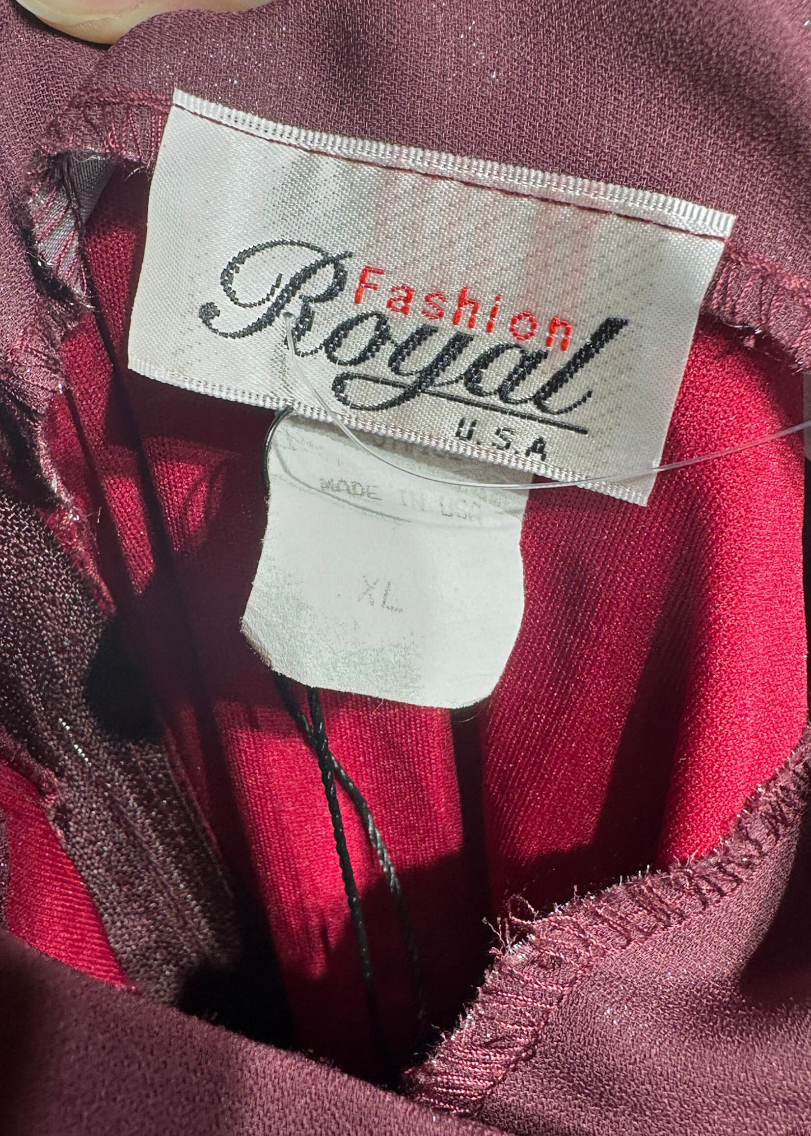 Fashion Royal Maroon Beaded Maxi Dress FITS M 30"
