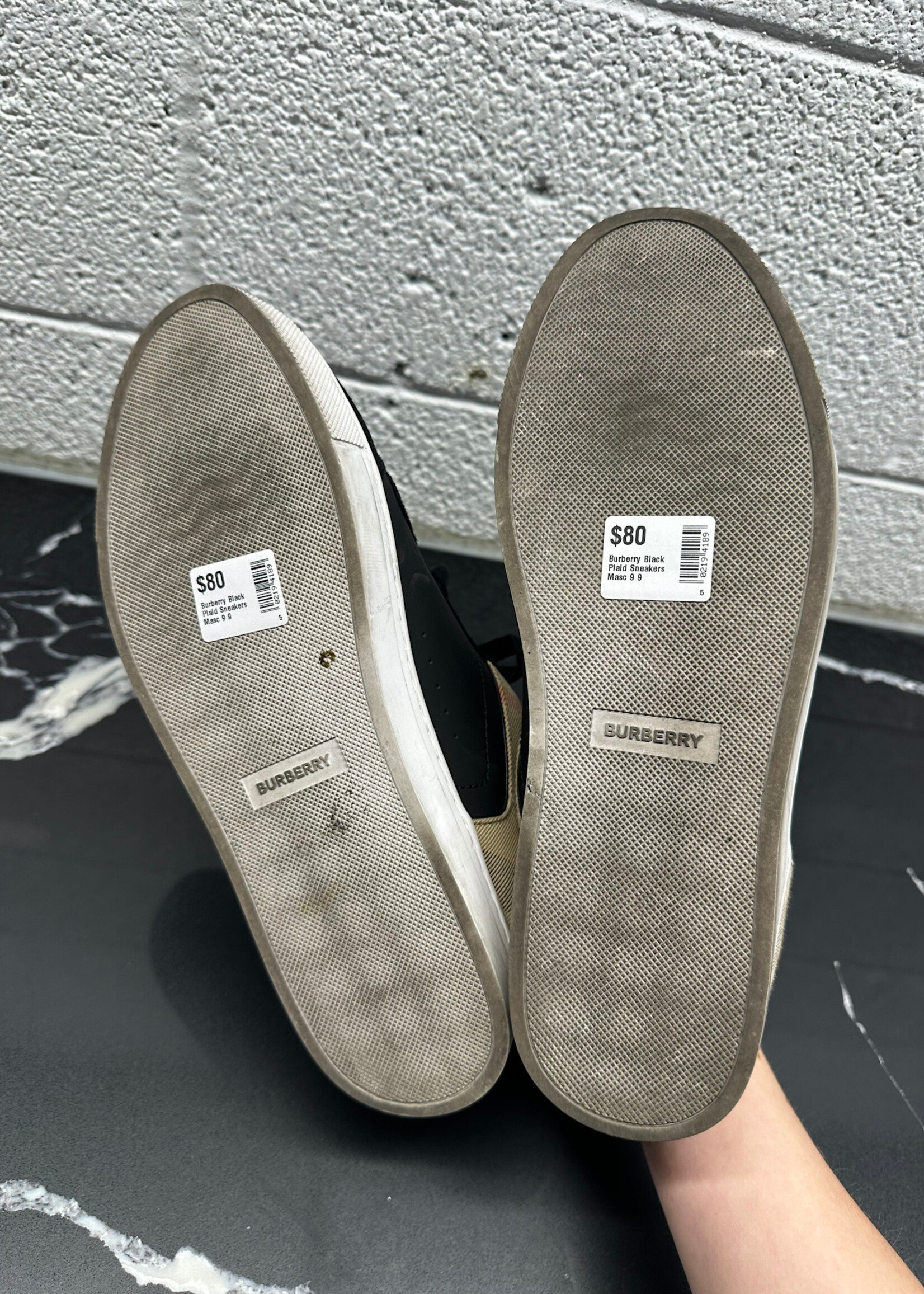 Burberry Black Plaid Sneakers Masc 9