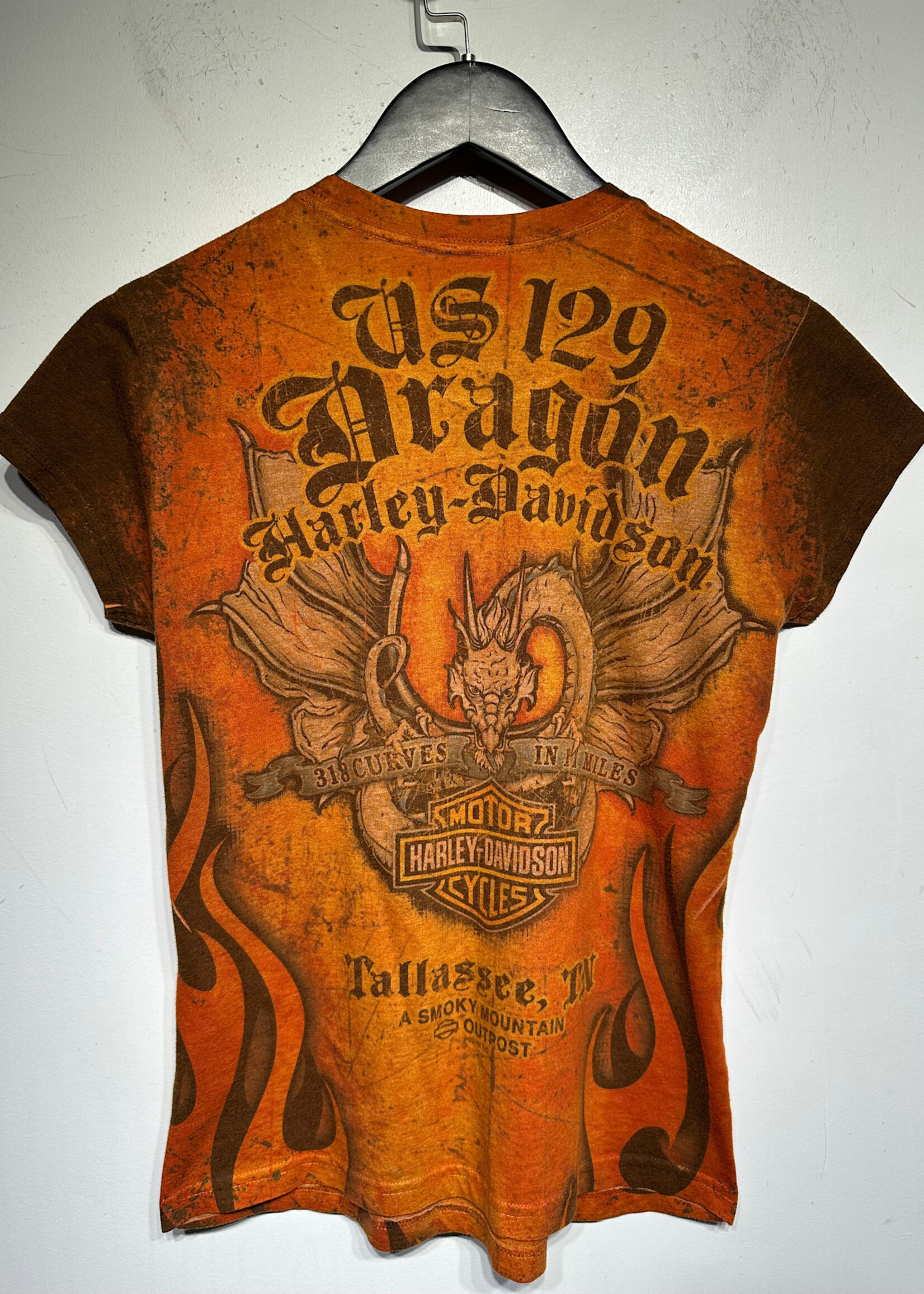 Harley Y2K Tennessee Orange Dragon Tee M