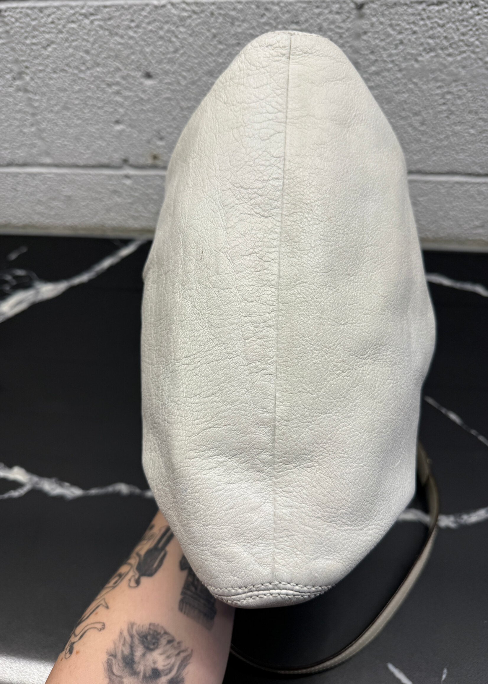 Coach White Leather Pleated Y2K Purse
