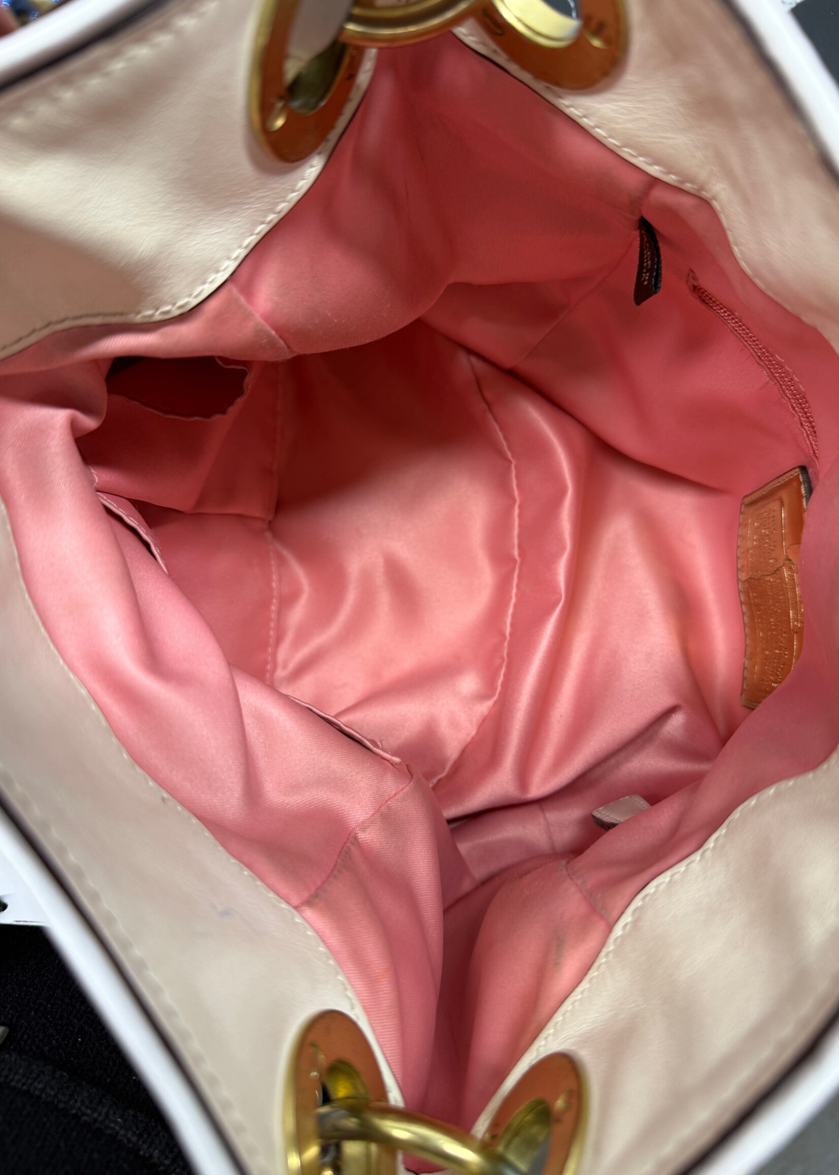 Coach White Leather Pleated Y2K Purse