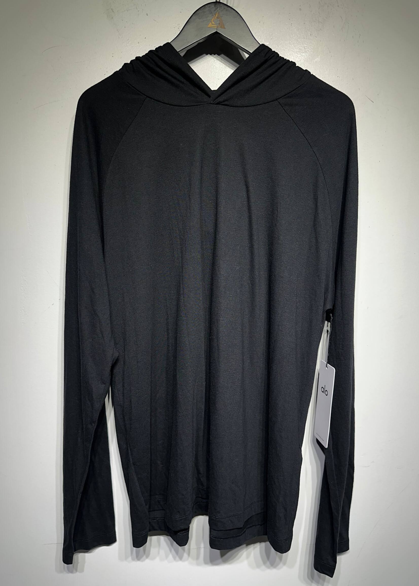 NWT Alo Black Lightweight Hooded LS XXL